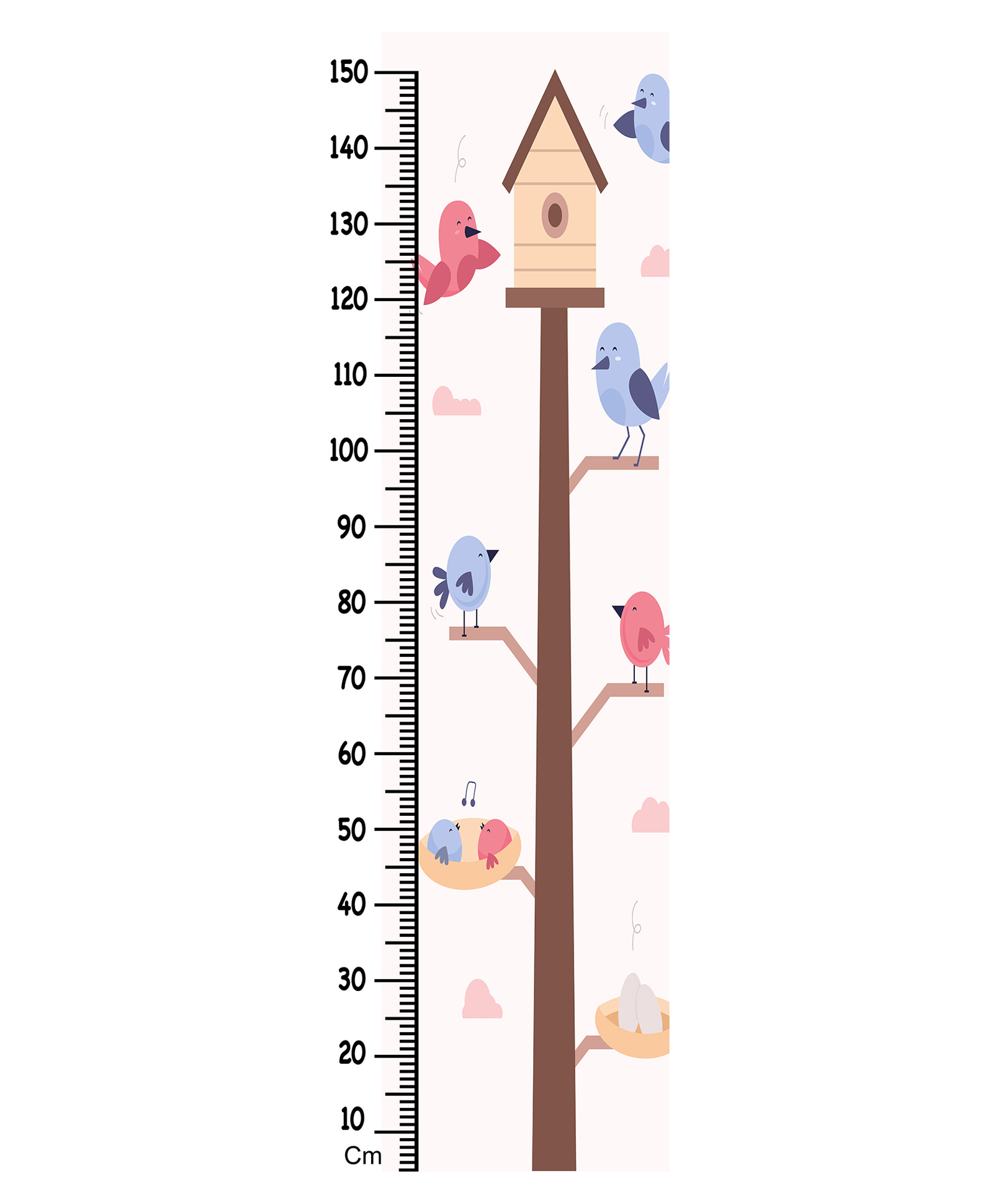 WENS Bird House Height Chart Wall Decal Growth Chart-White-image-48