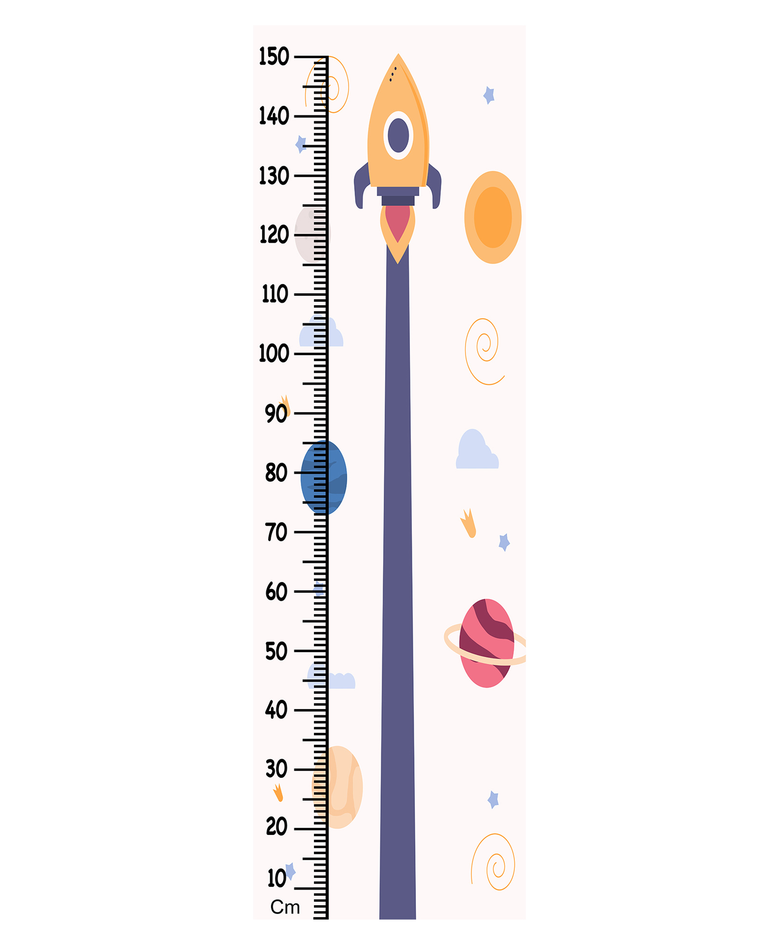 WENS Rocket Ride Height Chart Wall Decal Growth Chart- Pink-image-39