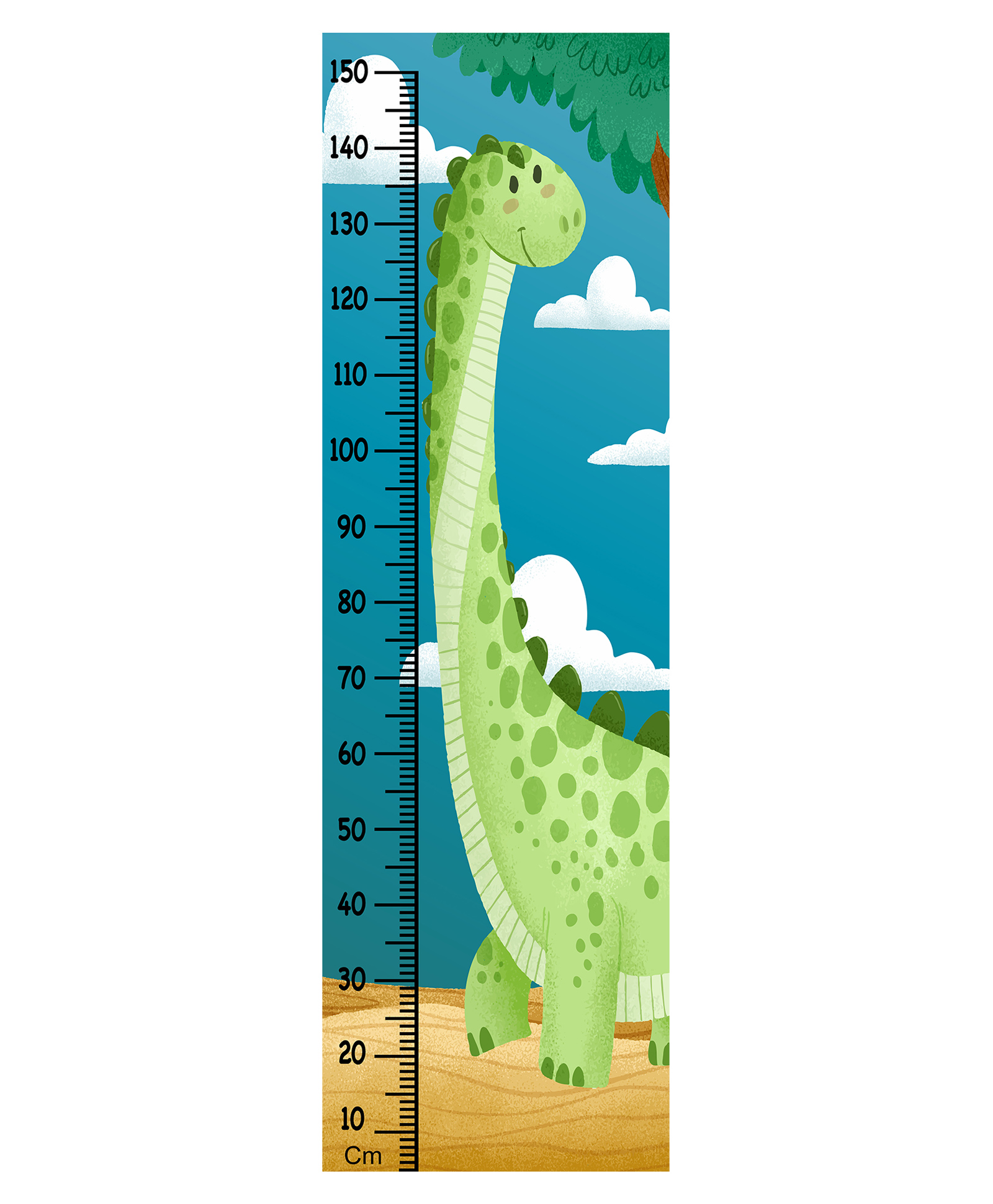 WENS Cool Dino Height Chart Wall Decal Growth Chart- Blue-image-41