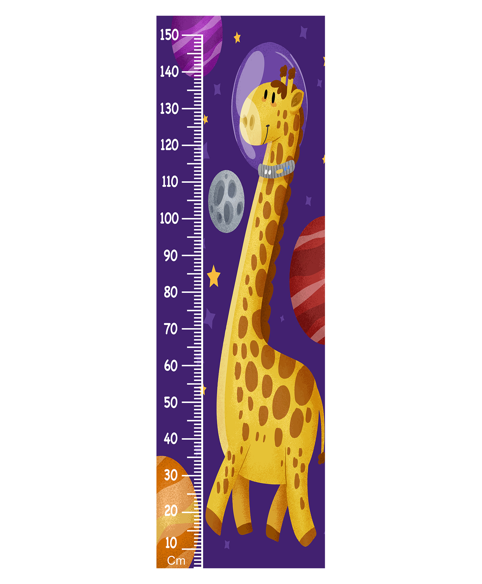 WENS Giraffe in Space Height Chart Wall Decal Growth Chart- Purple-image-42