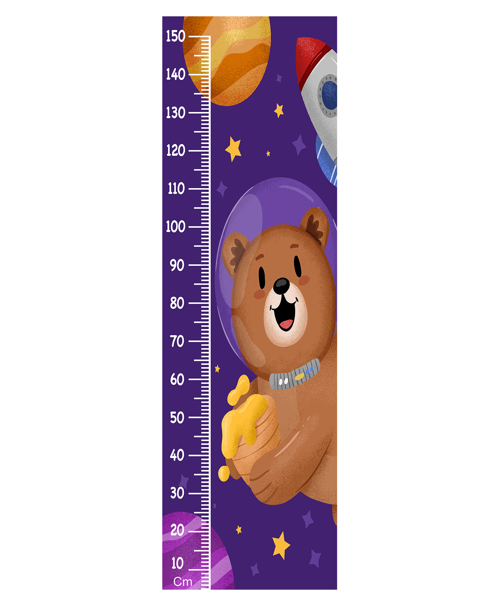 WENS Cute Bear Height Chart Wall Decal/Growth Chart-Vinyl-image-44
