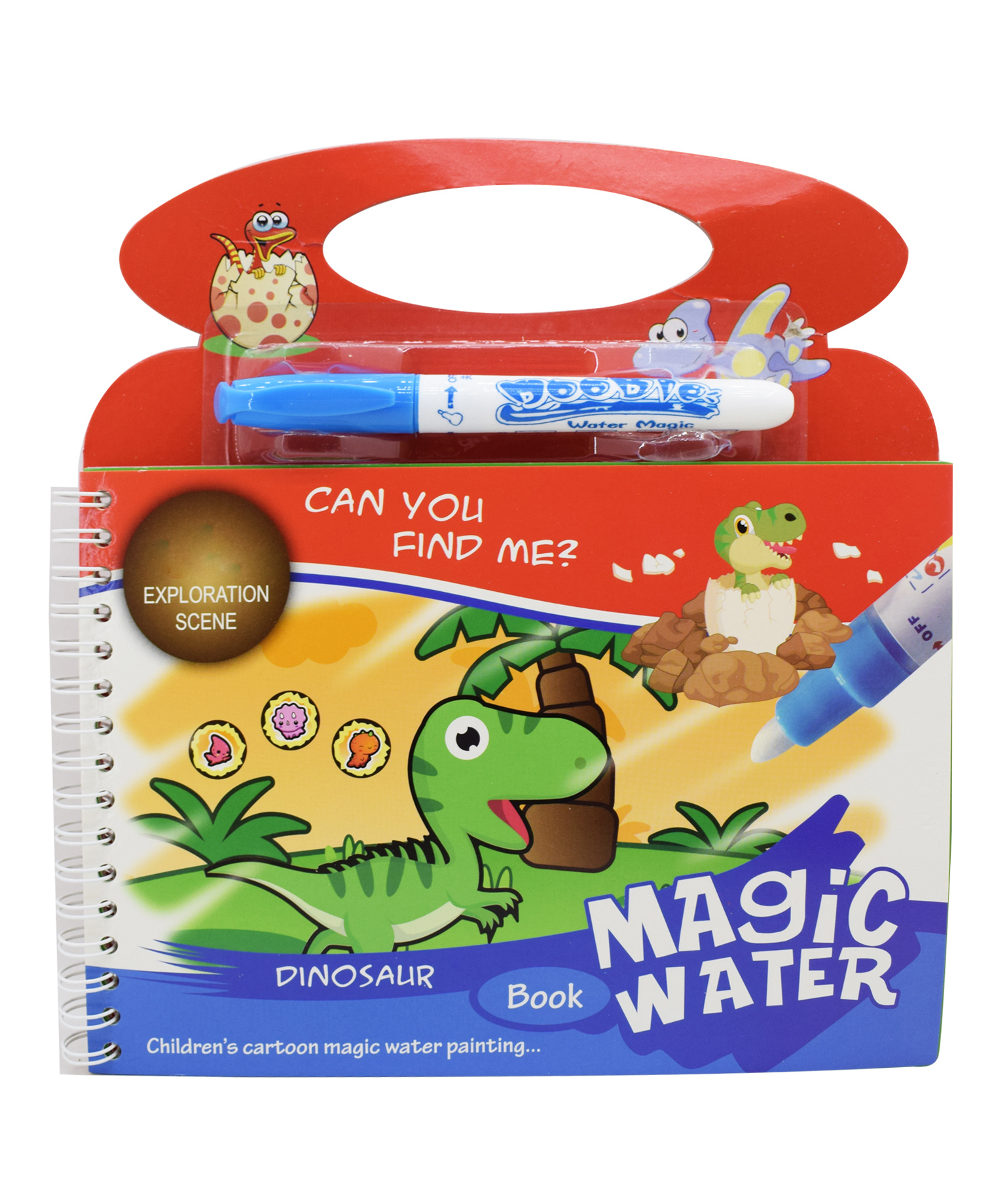 Asera Dinosaur Theme Reusable Magic Water Painting Book - Multicolor-image-44