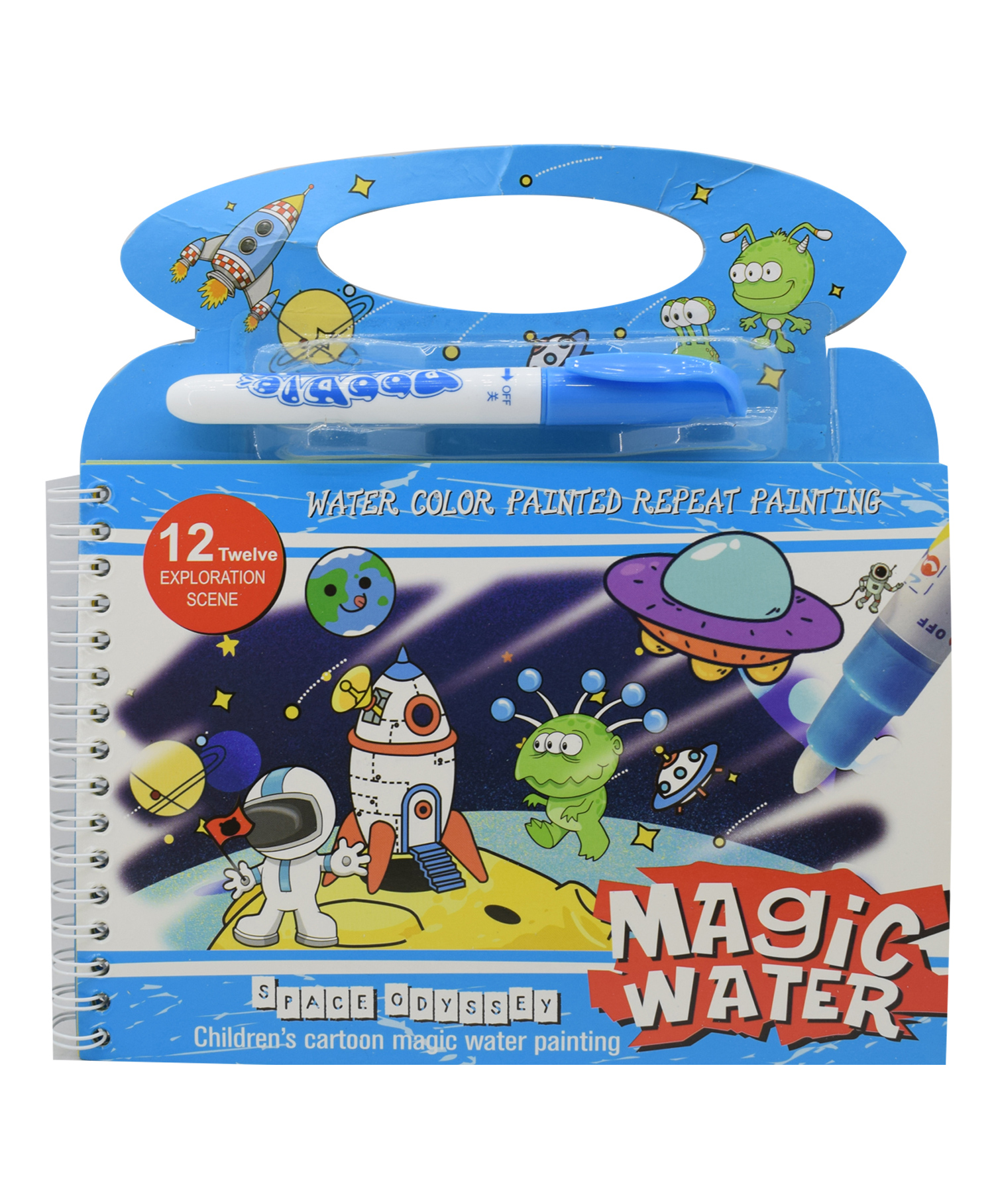 Asera Space Theme Reusable Magic Water Painting Book - Multicolor-image-41