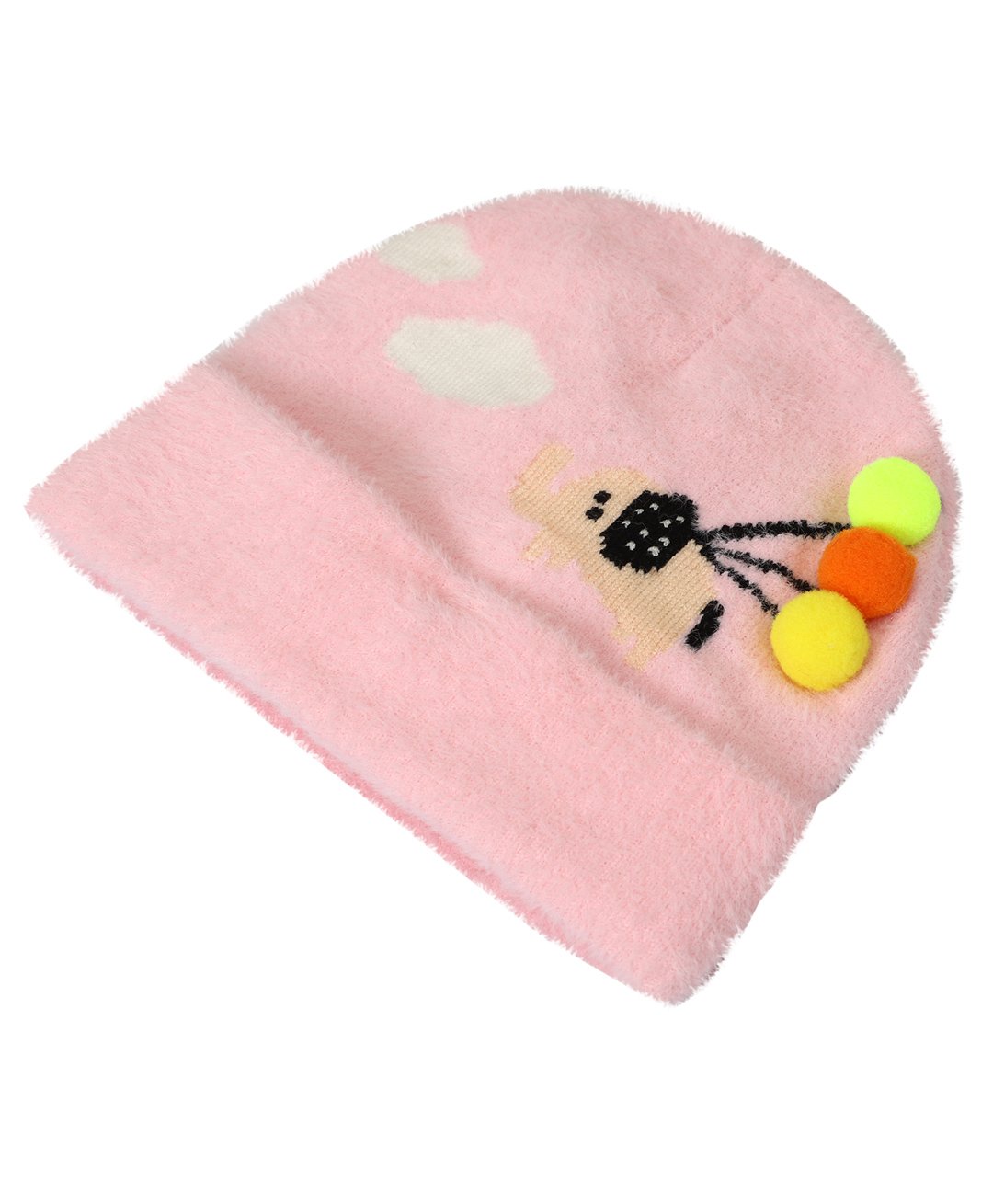 Kid-O-World Elephant Patch Woollen Cap - Light Pink-image-45