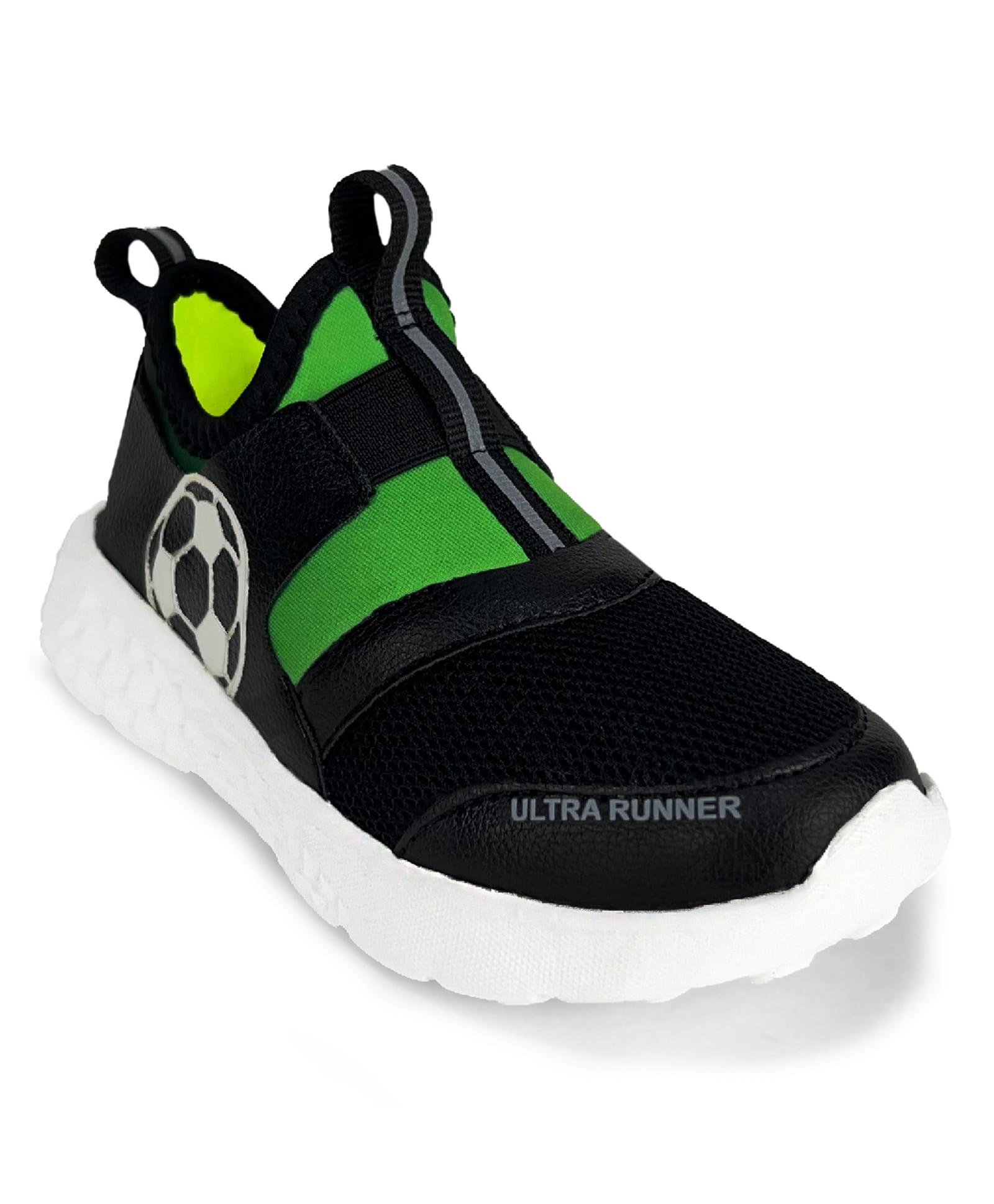 KazarMax Football Printed Glow In The Dark Ultra Runner Shoes - Black & Green