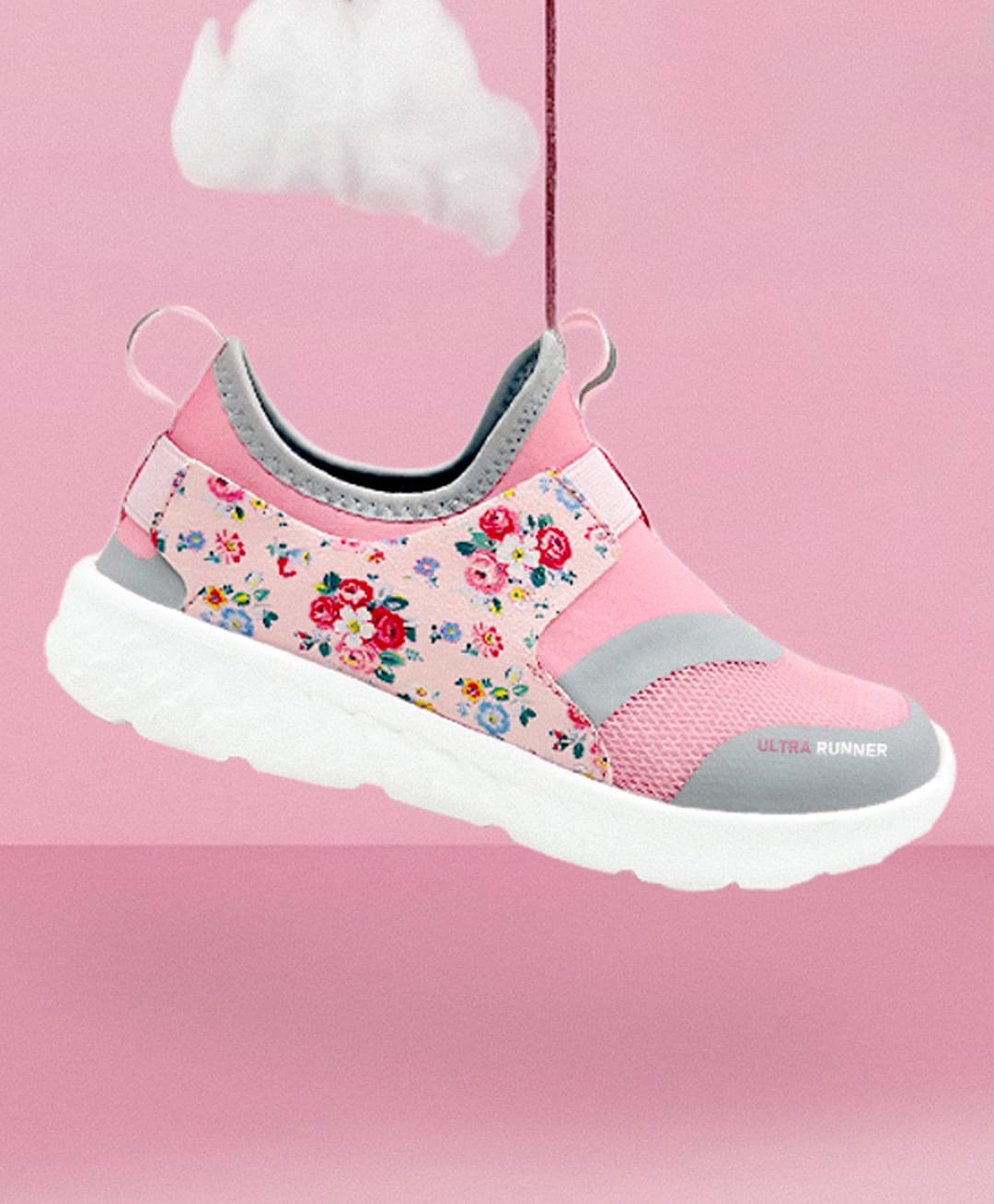 KazarMax Floral  Printed Ultra Runner Shoes - Peach & Grey-image-23