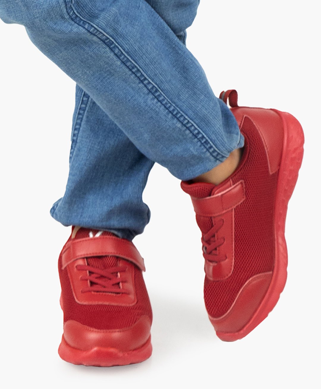 KazarMax Velcro Closure Mesh Sports Shoes - Red