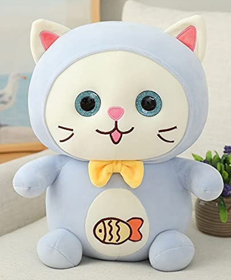 Little Hunk Kitty Cat Plush Toy Blue - Height 25 cm-image-12