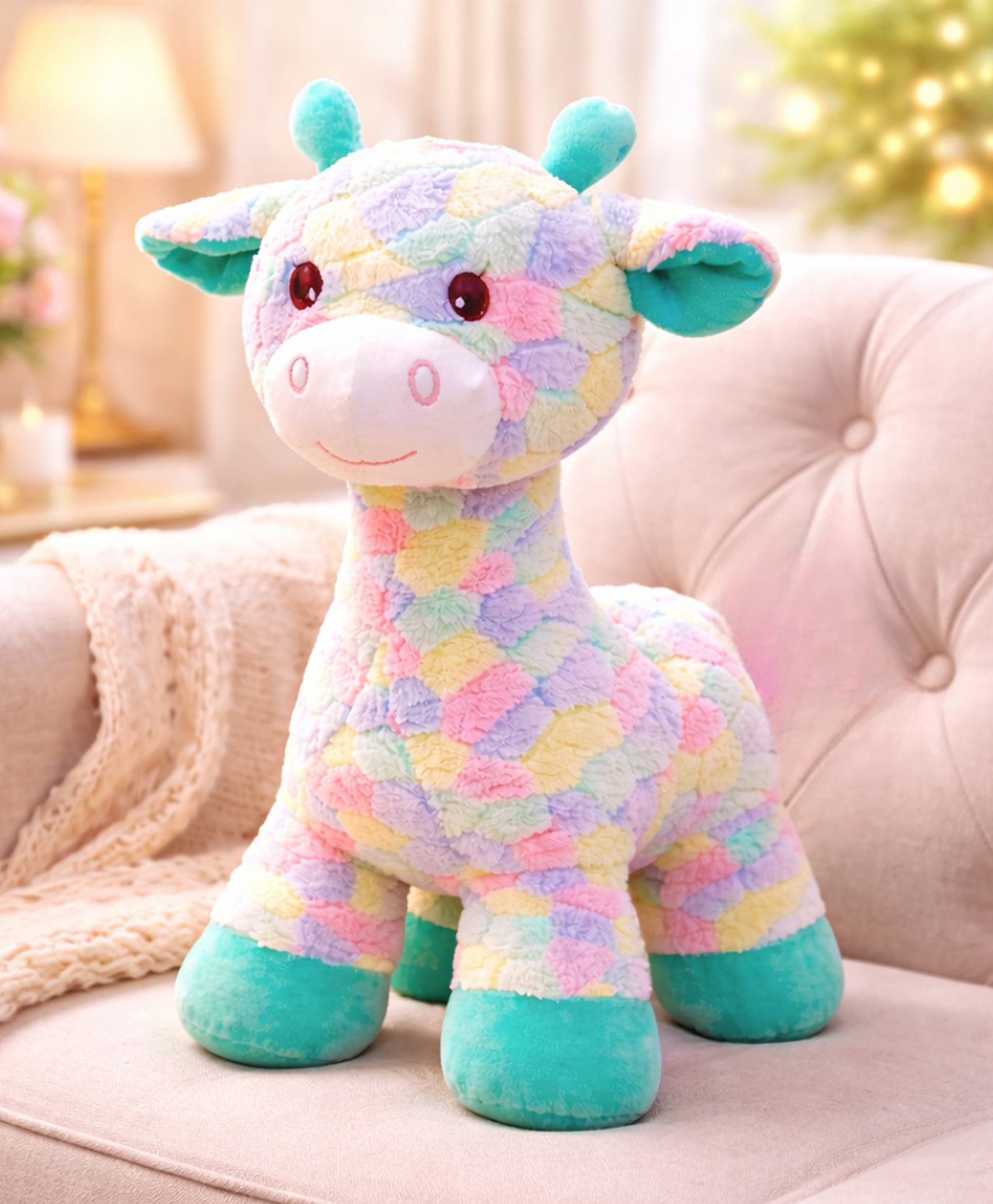 Little Hunk Colourful Henry Giraffe Stuffed Plush Toy Multicolour - Height 30 cm-image-37