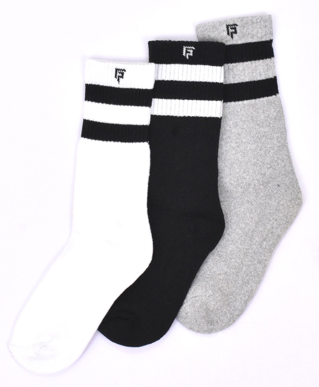 Footprints Organic Cotton & Bamboo Pack Of 3 Solid Socks - Black White & Grey-picture-14