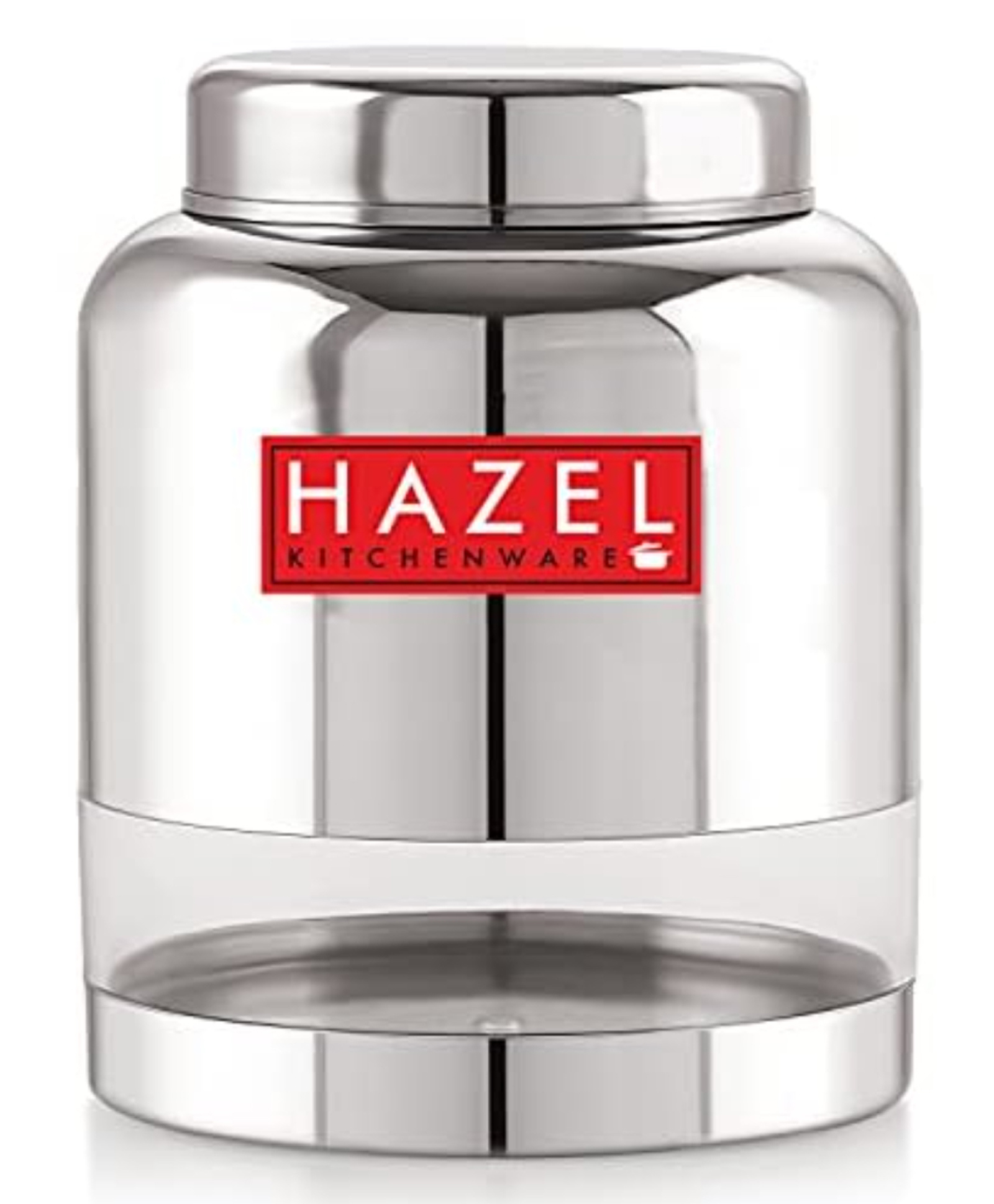 HAZEL Stainless Steel Transparent Container Glossy Finish Airtight See Through Jar Barni, 2000 ml, Silver-image-16