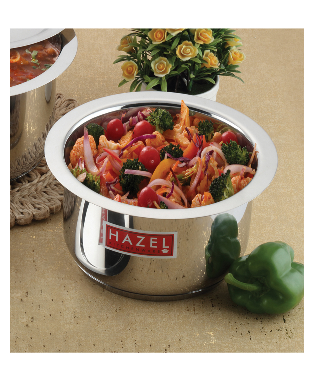 HAZEL Induction Bottom Tope Stainless Steel Heavy Base Thick Flat Bottom Patila Cookware Utensil For Cooking Rice Kitchen, 14.9 cm, 1500 ml-image-16