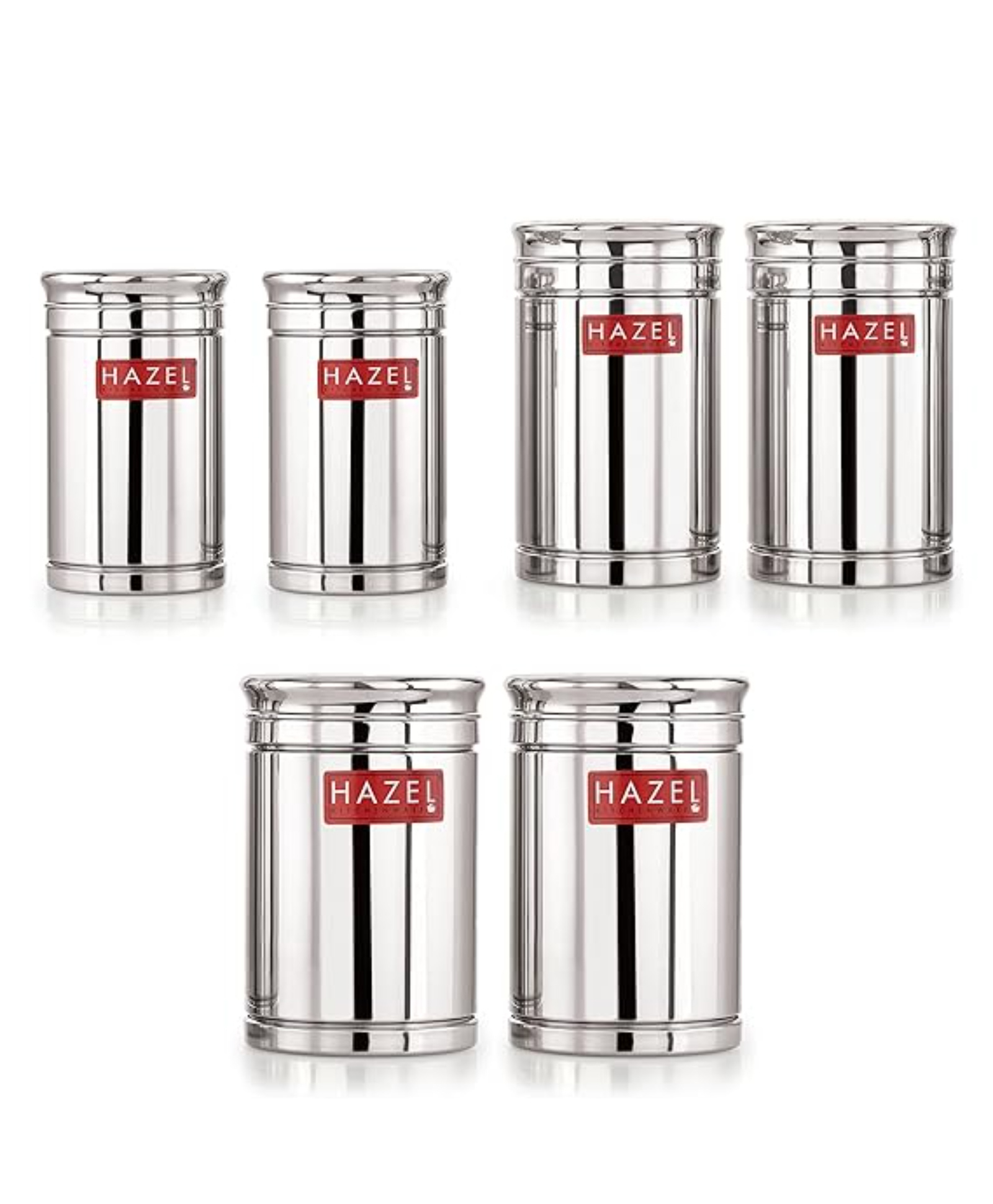 HAZEL Kitchen Steel Container Set Combo | Steel Storage Box For Kitchen | Steel Container For Kitchen Storage Set of 6 (800ml, 1200ml, 1700ml) | Ideal For Storing Rice, Cereal, Pulse, Snacks.-picture-22