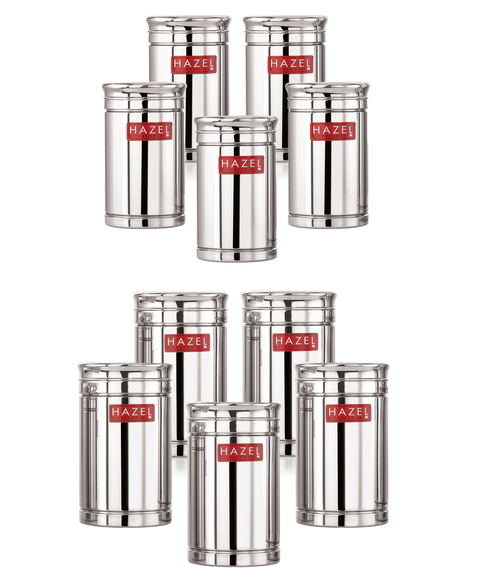 HAZEL Kitchen Steel Container Set Combo | Steel Storage Box For Kitchen | Steel Container For Kitchen Storage Set of 10 (800ml, 1200ml) | Ideal For Storing Rice, Cereal, Pulse, Snacks.-picture-20