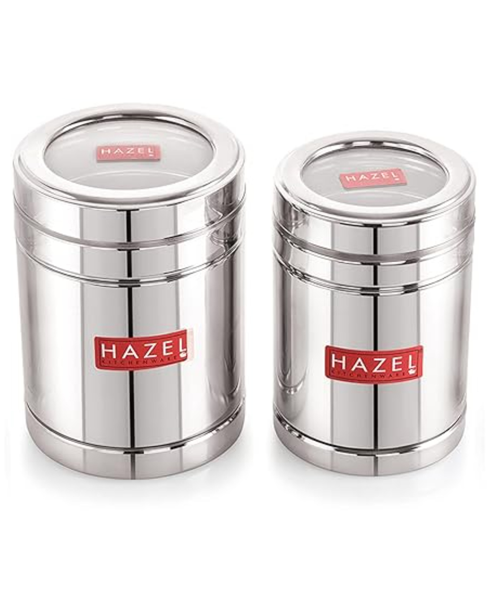 HAZEL Tea Sugar Containers with Transparent Lid | Stainless Steel Kitchen Containers Set of 2 | Tea Sugar Storage Box For Kitchen-image-21