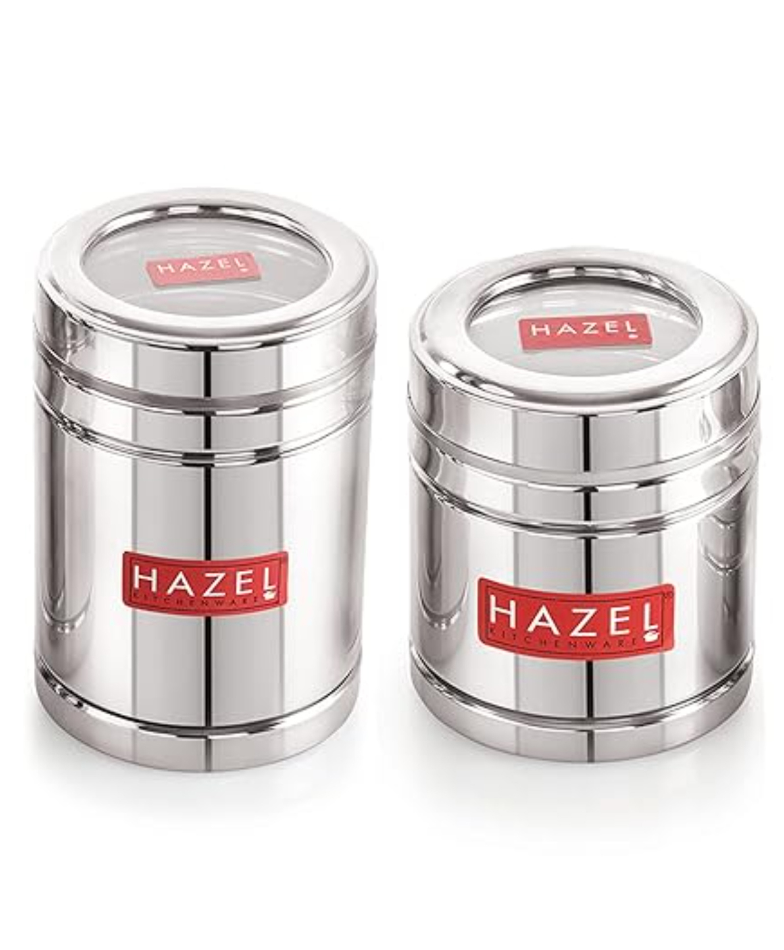 HAZEL Tea Coffee Containers with Transparent Lid | Stainless Steel Kitchen Containers Set of 2 | Tea Coffee Storage Box For Kitchen-image-22