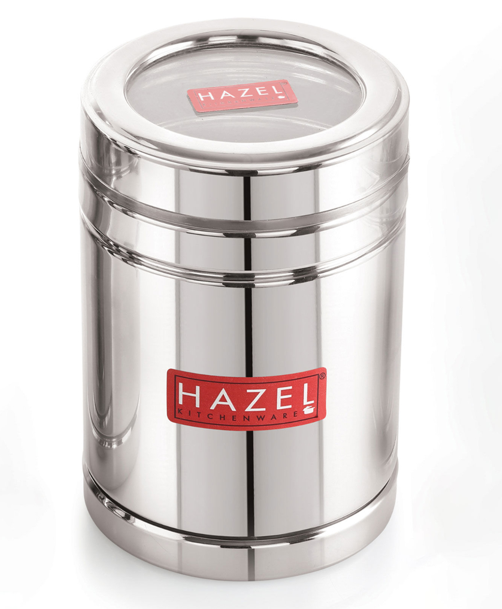 HAZEL Steel Tea Container with Transparent Lid | Transparent Lid Tea Powder Storage Box For Kitchen |Food Grade Steel Kitchen Container , 1000 ml-image-1
