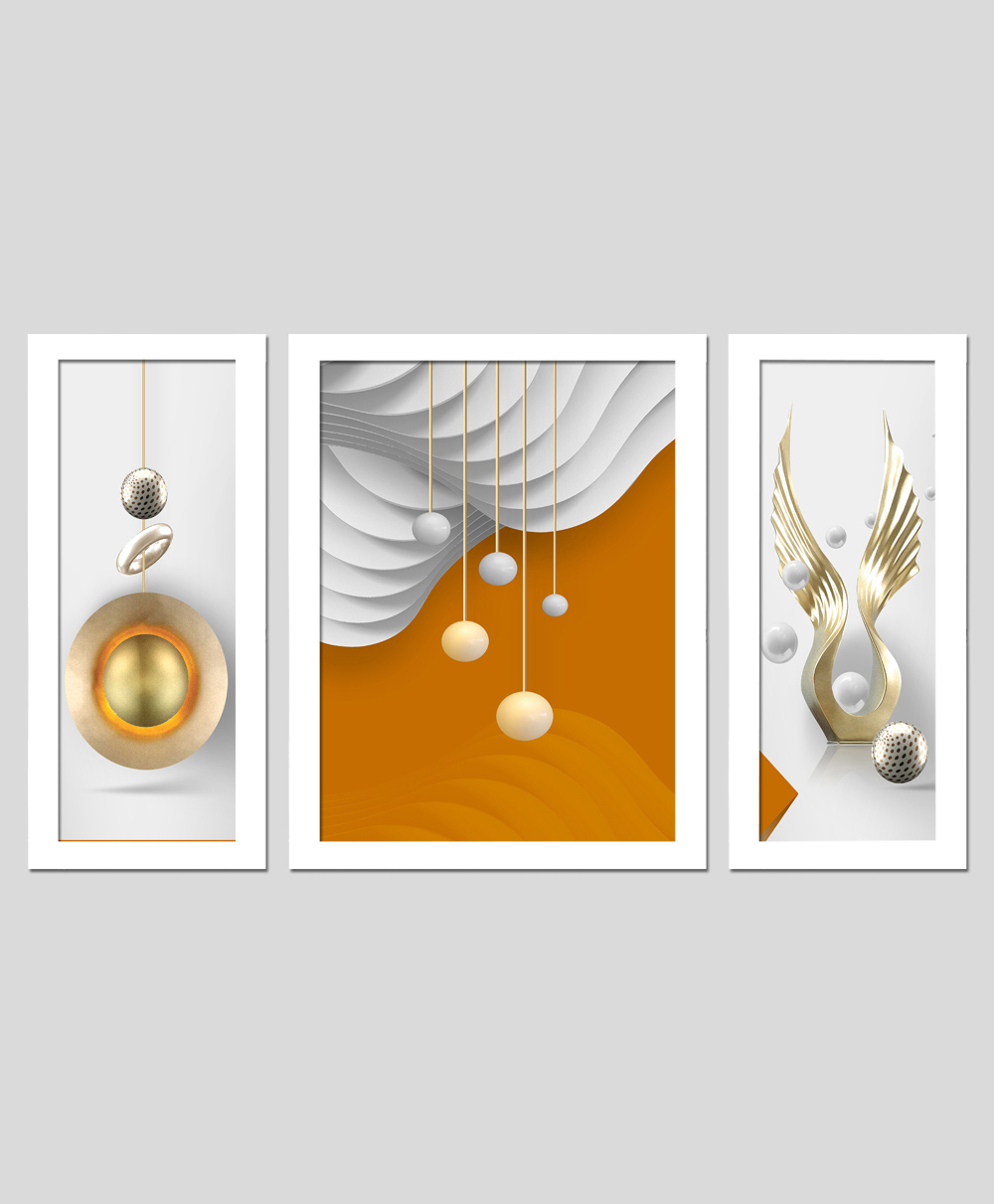 Wens Set Of 3  Minimalist Boho  Wall Art Painting - White-image-41
