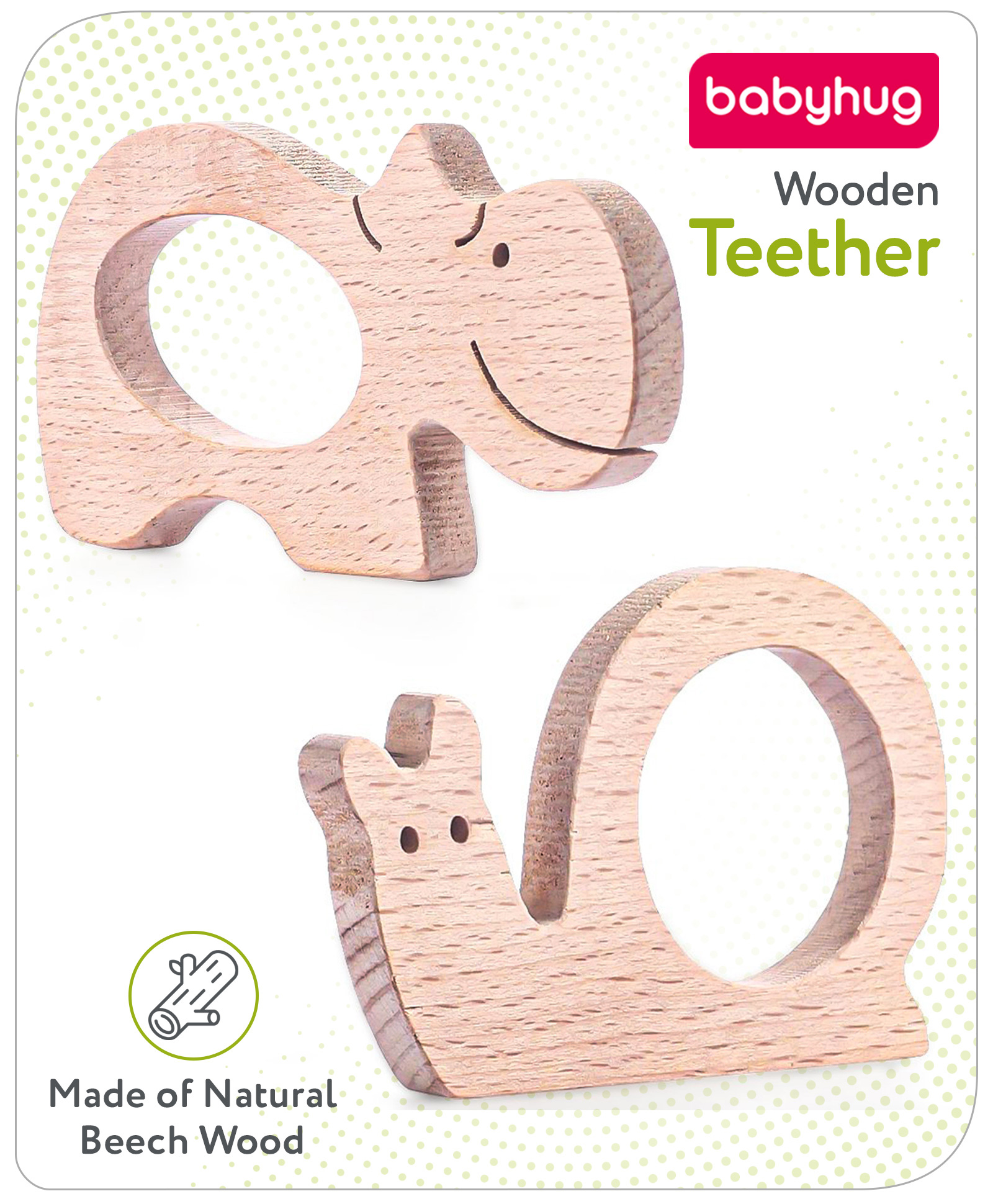 Babyhug Snail And Hippo Shaped Teether - Beige-picture-35