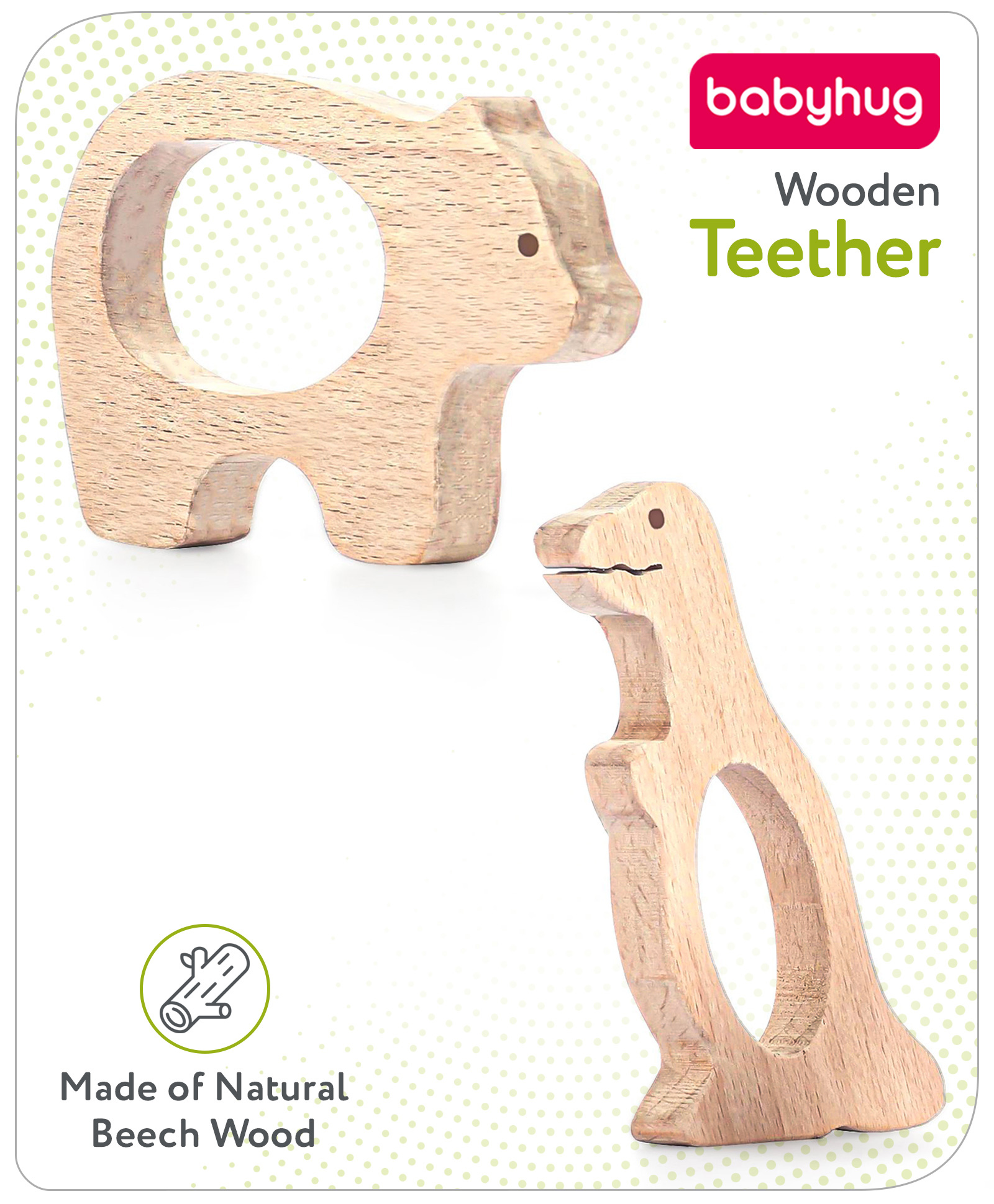 Babyhug Dyno And Bear Shaped Teether - Beige-picture-38