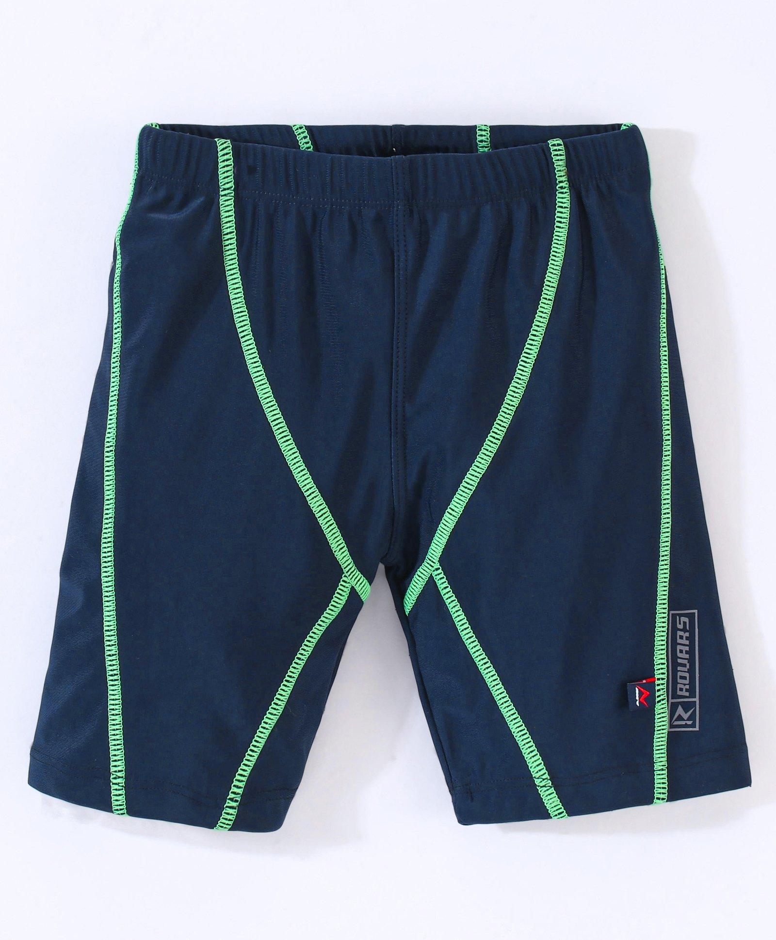 Rovars Cotton Blend Knee Length Swimming Trunks - Navy Blue-picture-19