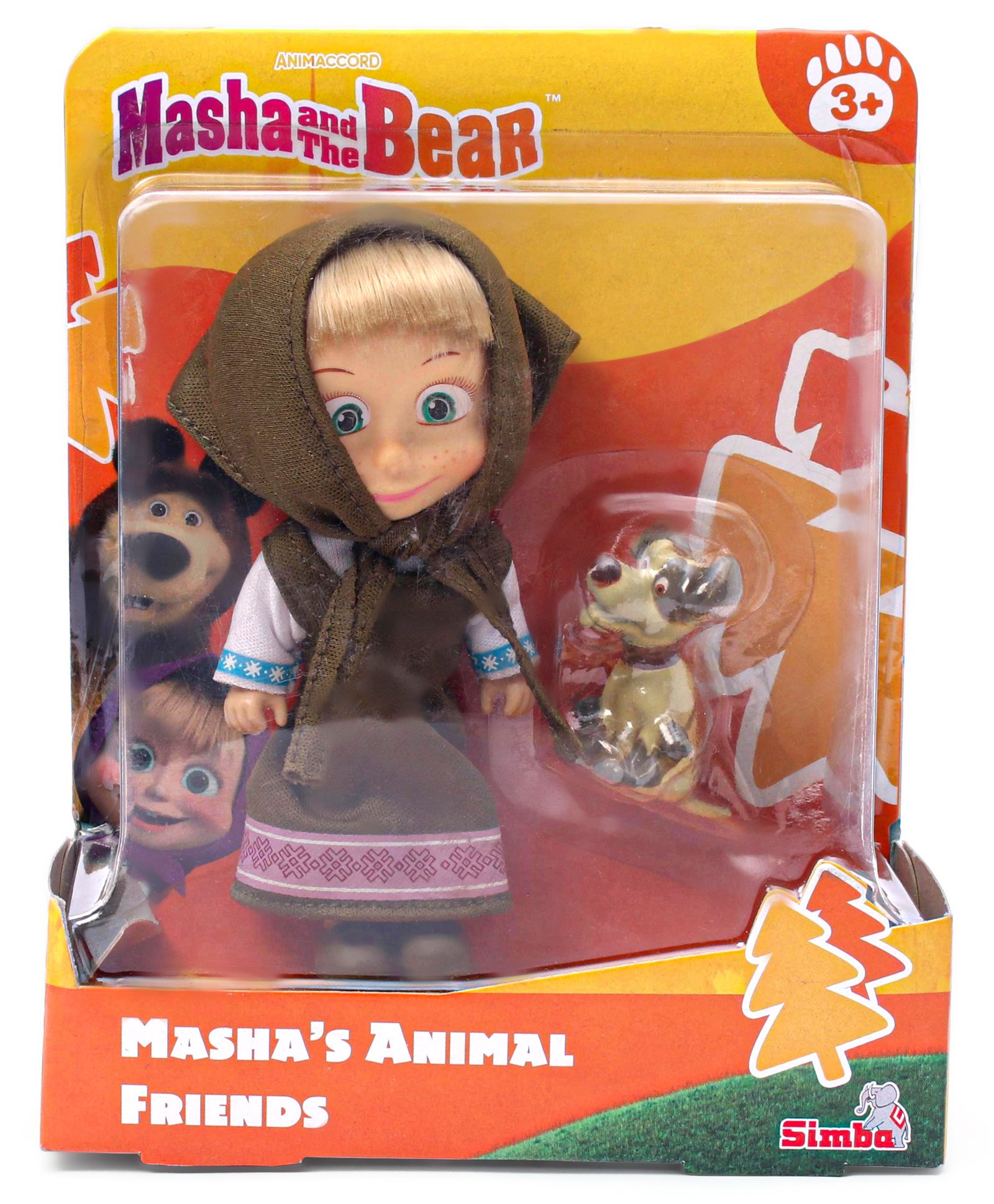 Masha And The Bear With Her Dog Friend Multicolour - Height 12 cm-picture-20