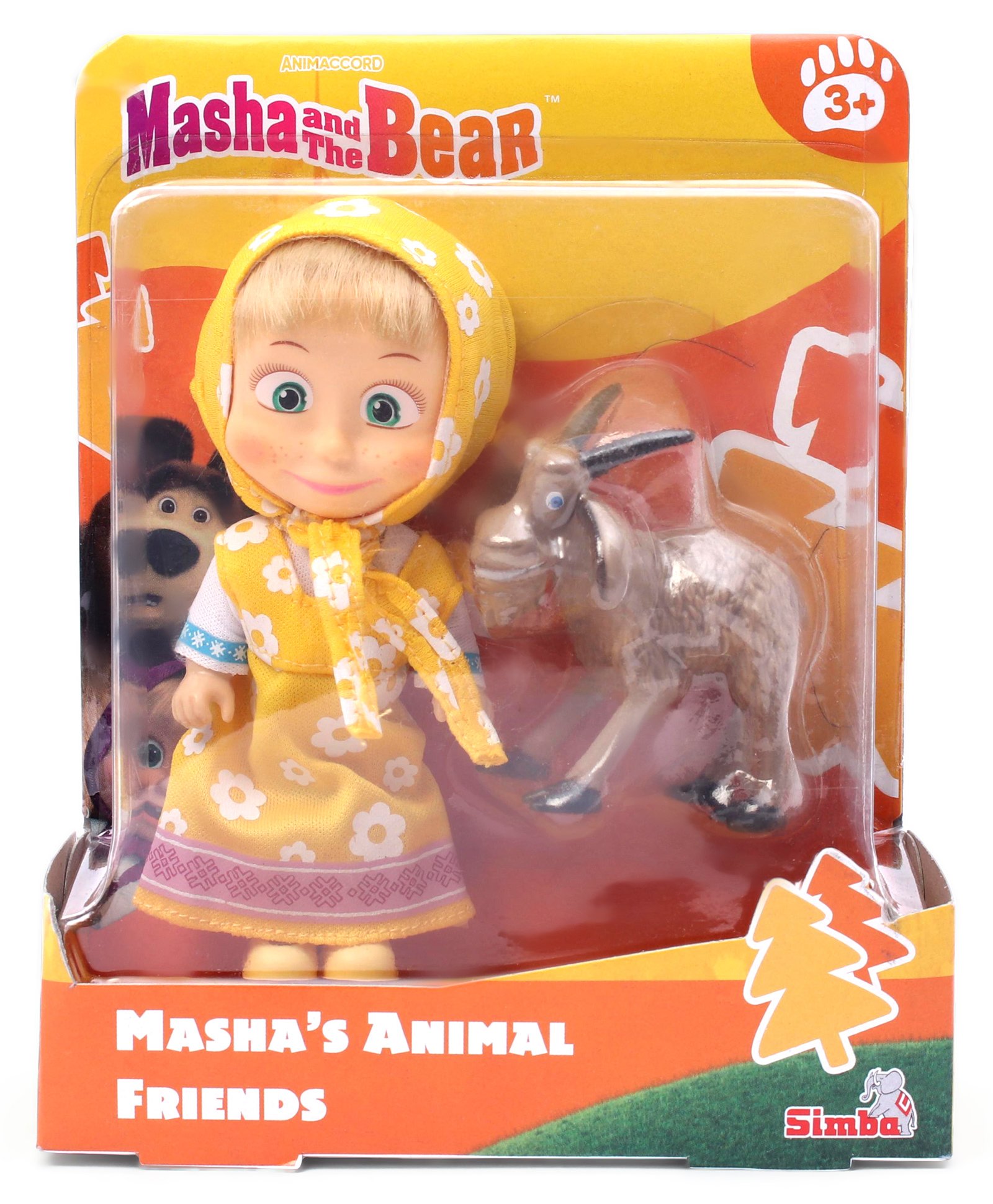 Masha And The Bear With Her Goat Friend Multicolour - Height 12 cm-picture-22