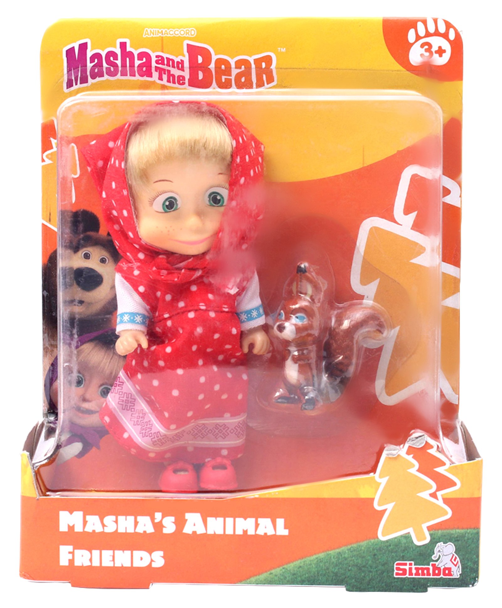 Masha And The Bear With Her Squirrel Friend Multicolour - Height 12 cm-picture-21