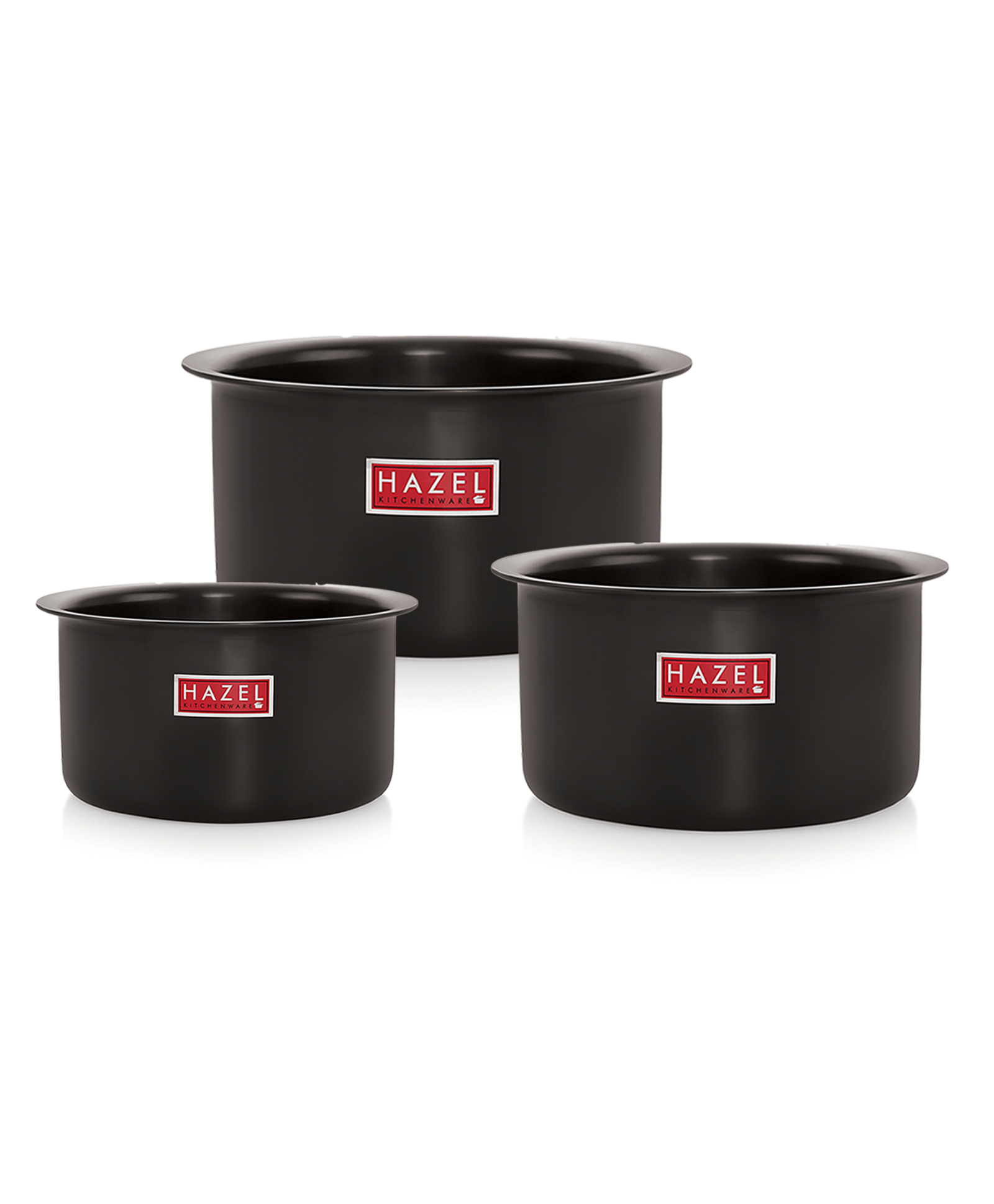 HAZEL Hard Anodised Aluminium Tope Set | Hard Anodised Cookware Set Of Boiling Tope Patila Bhagona For Cooking (750 ml, 1100ml, 1500ml) Set of 3 Topes, Black-image-33