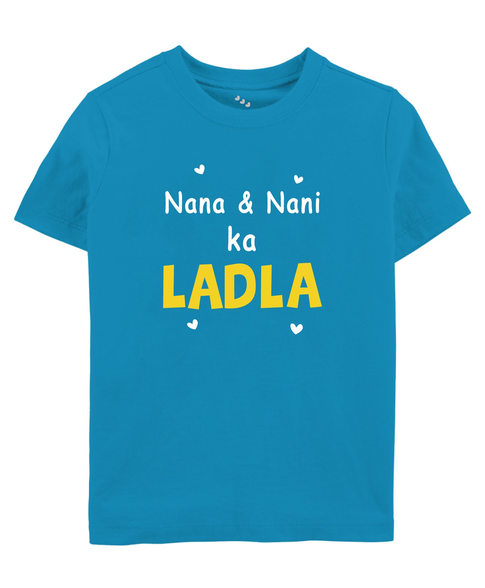 Zeezeezoo Half Sleeves Family Theme Nana & Nani's Ladla Printed Tee - Blue-image-27