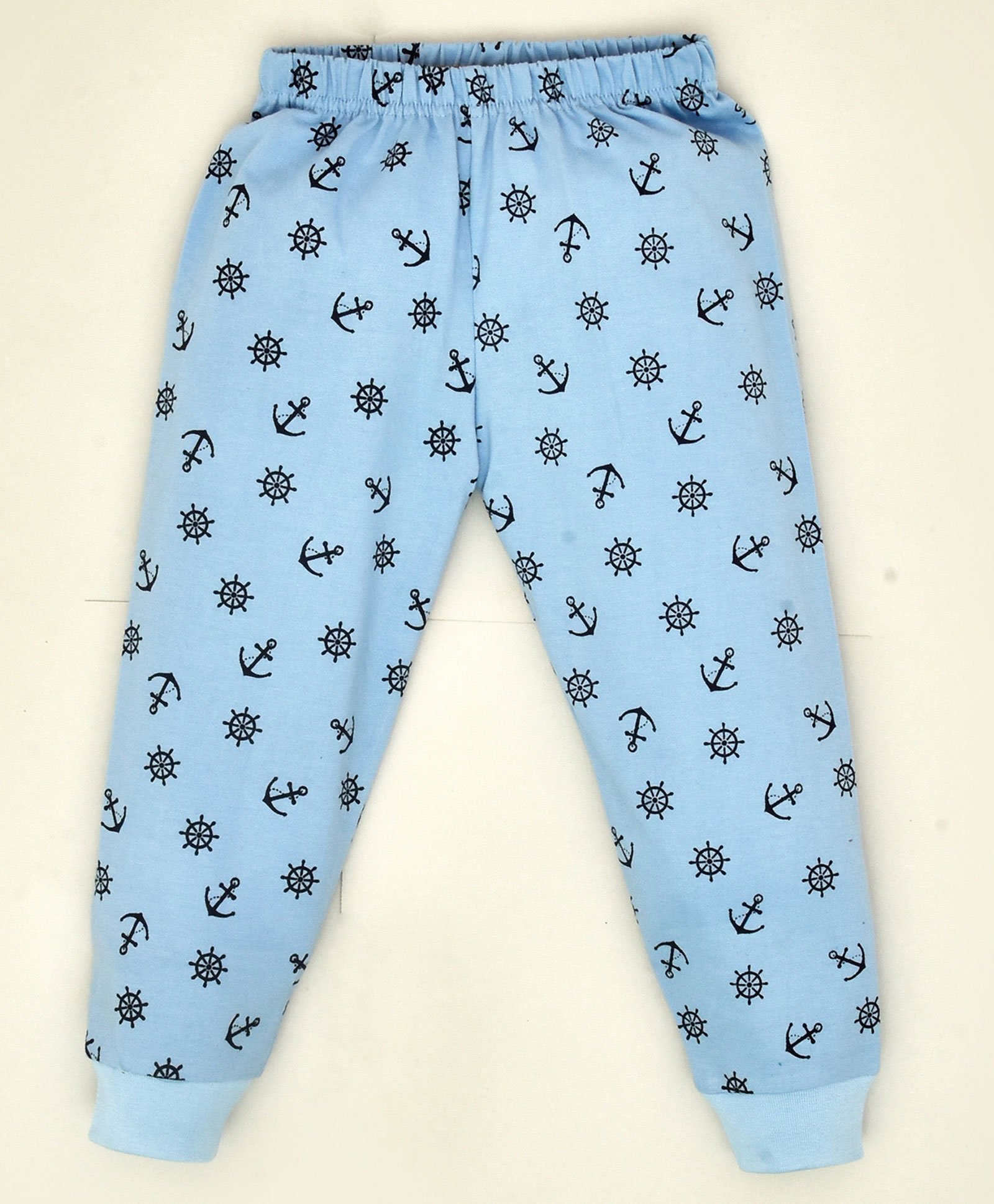 hrit Kiwi Sailor Theme All Over Ship Anchor & Helm Printed Lounge Pants  - Blue-picture-24