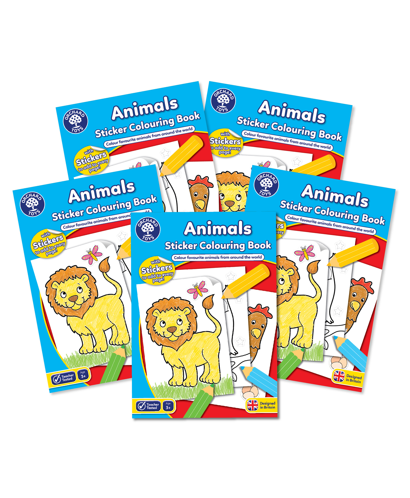 Orchard Toys Animals Sticker Colouring Books 5 Pack - English-image-6