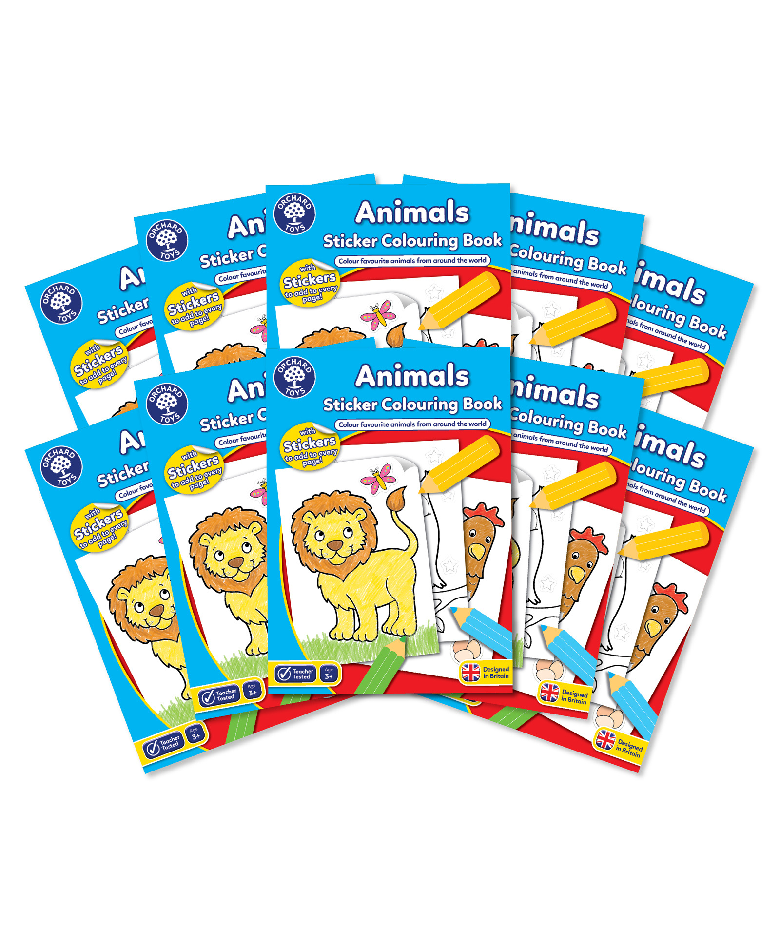 Orchard Toys Animals Sticker Colouring Books 10 pack - English-image-7