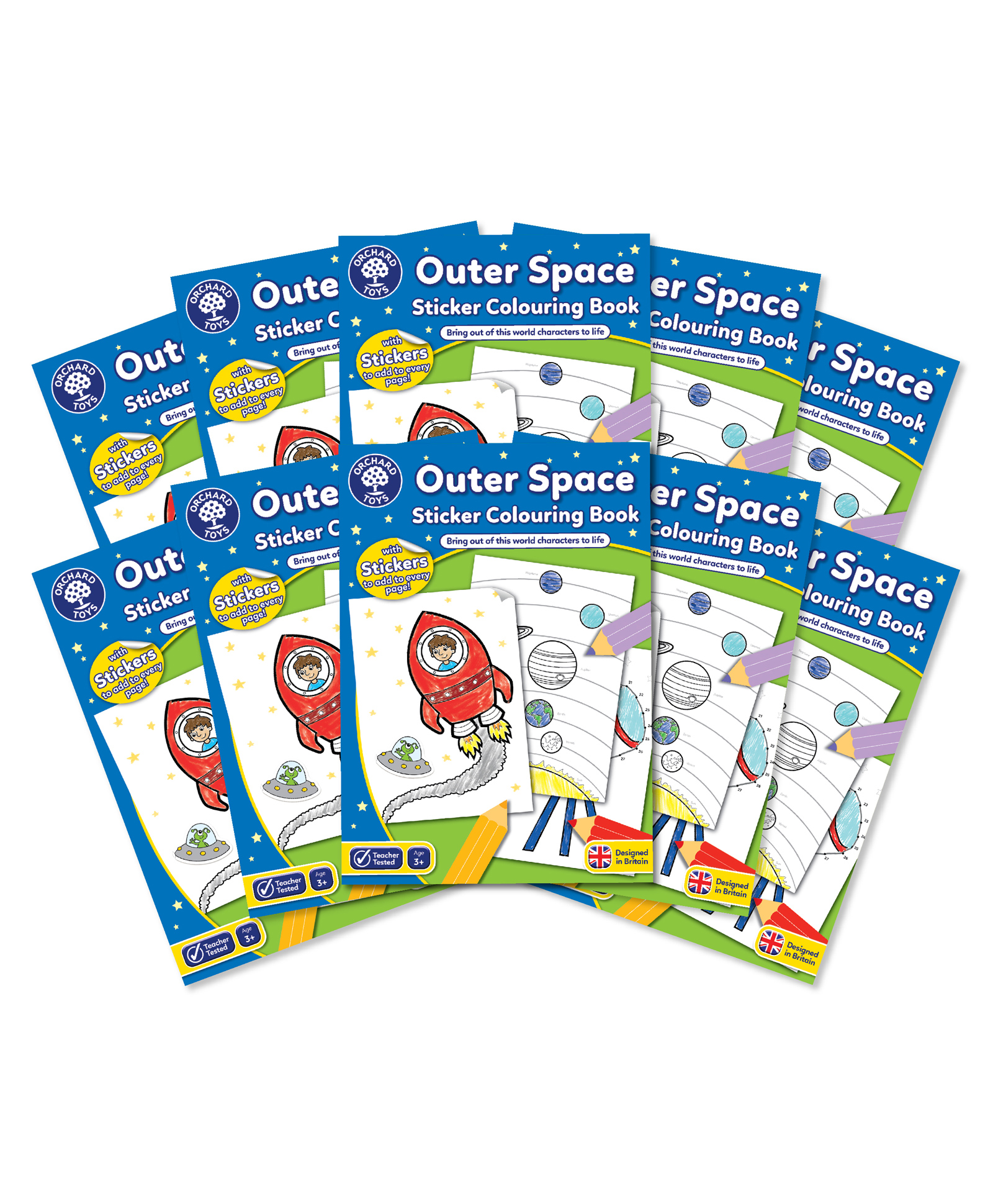 Orchard Toys Outer Space Sticker Colouring Books 10 pack - English-image-20