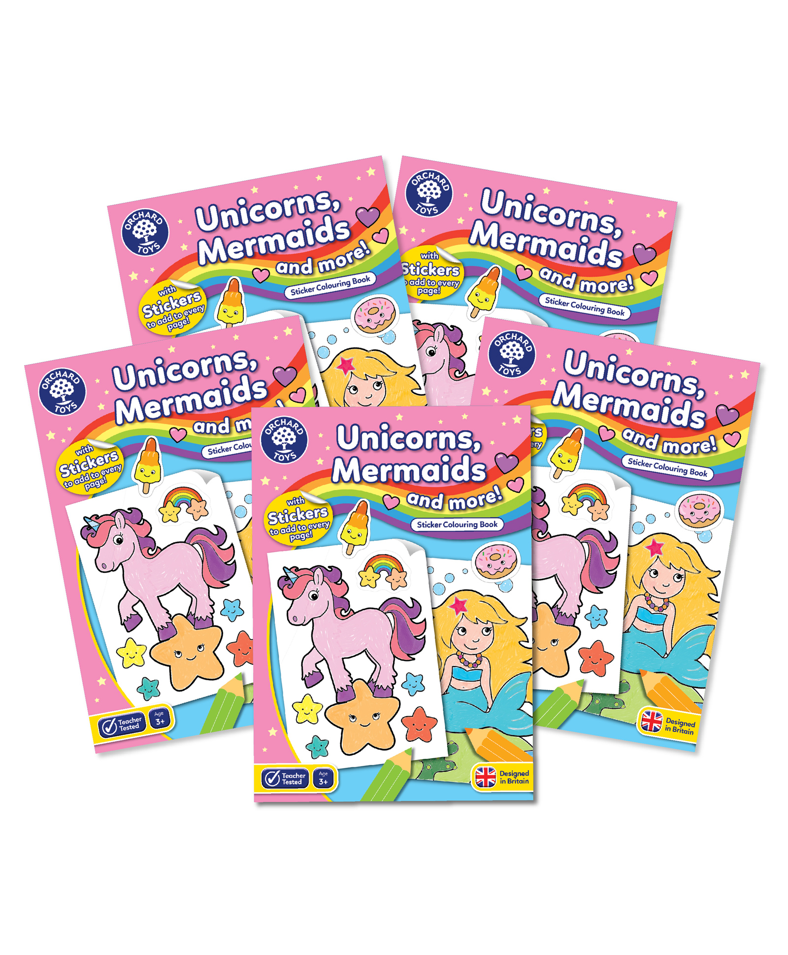 Orchard Toys Unicorns, Mermaids and more! Sticker Colouring Books 5 pack - English-image-39