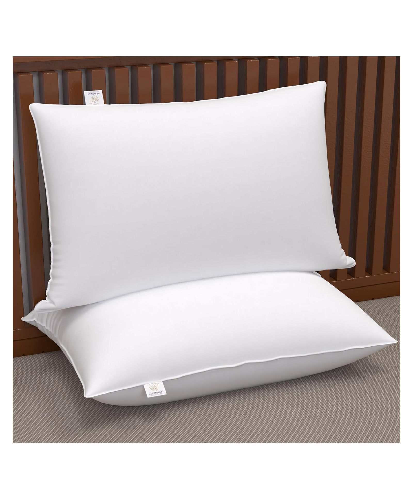 MY ARMOR Microfiber Sleeping Pillows Pack of 2 - White-image-44