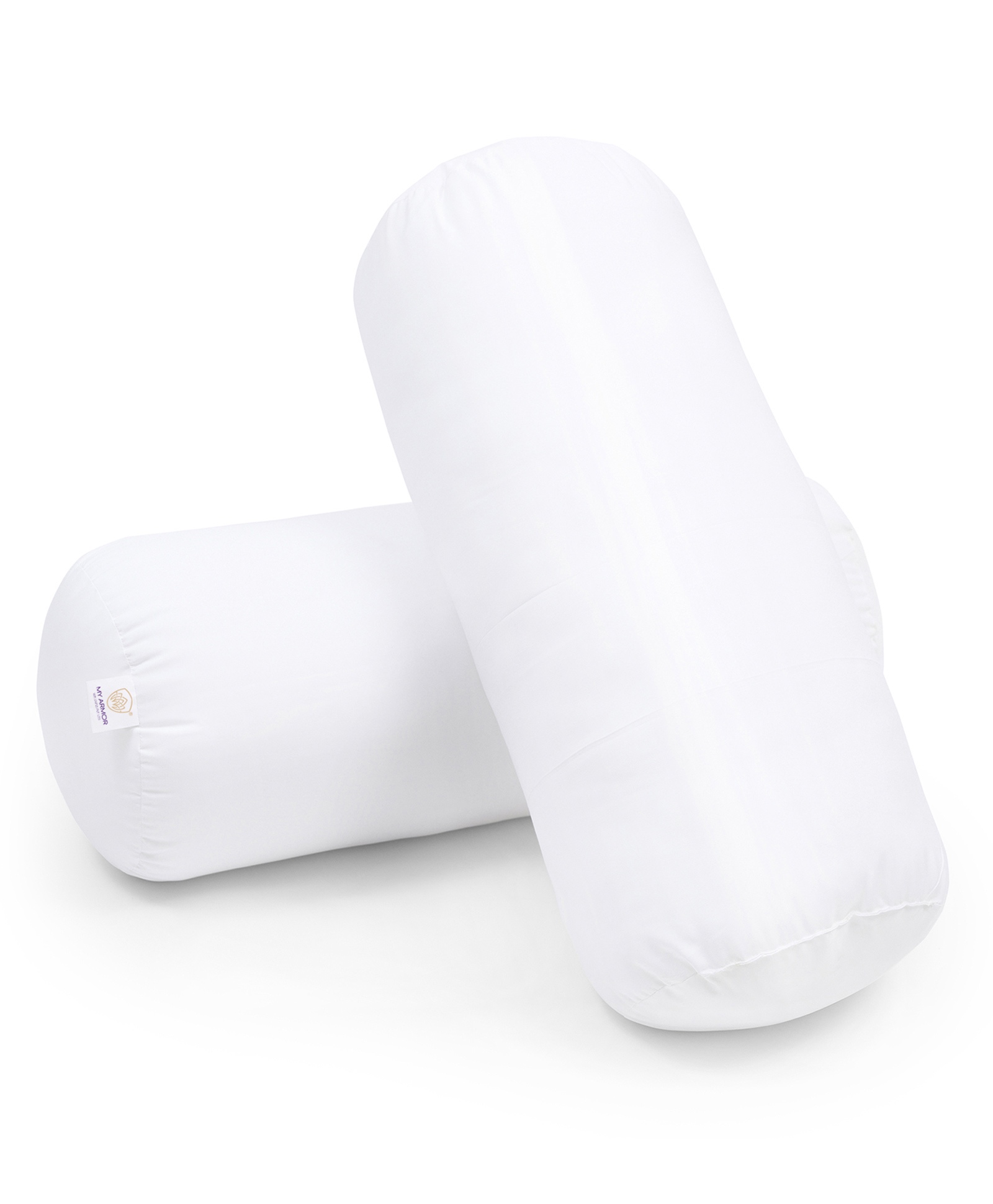 MY ARMOR Microfibre Bolster Pillow Pack of 2 - White-image-5