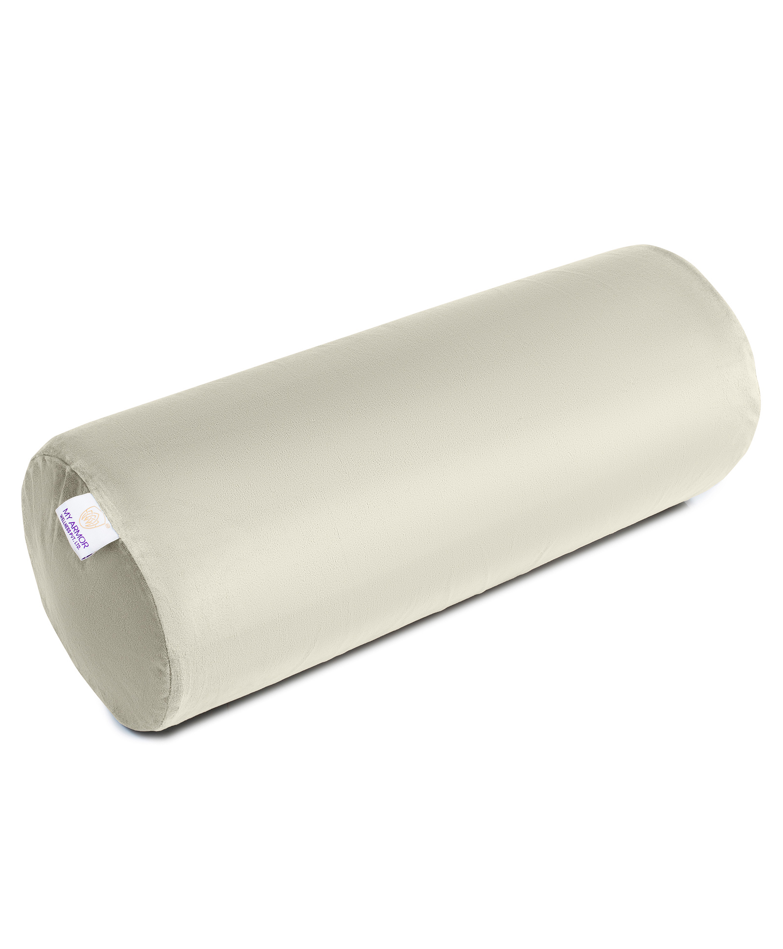 MY ARMOR Memory Foam Orthopedic Medium Size Bolster Pillow with Velvet Cover - Cream-image-39