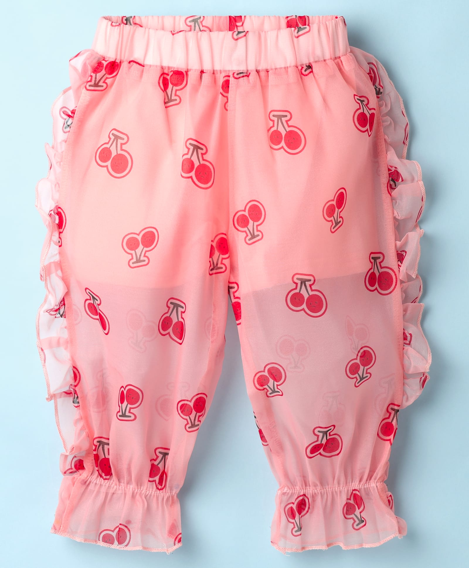 Kookie Kids Cotton Full Length Lounge Pant Cherry Print -  Pink-image-29
