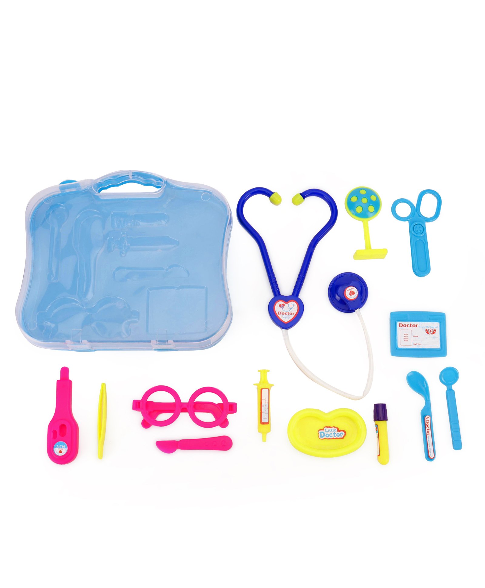 Vijaya Impex Doctor's Set for Kids in Carry Case Set of 14 Pieces - Blue