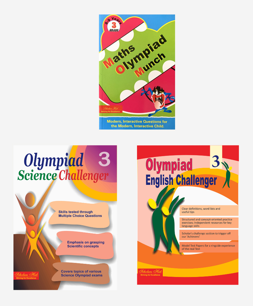 Scholars Hub Olympiad Book Combo For Class 3 English Olympiad Challenger Science Olympiad Challenger & Maths Olympiad Munch Set of 3 - English-image-13