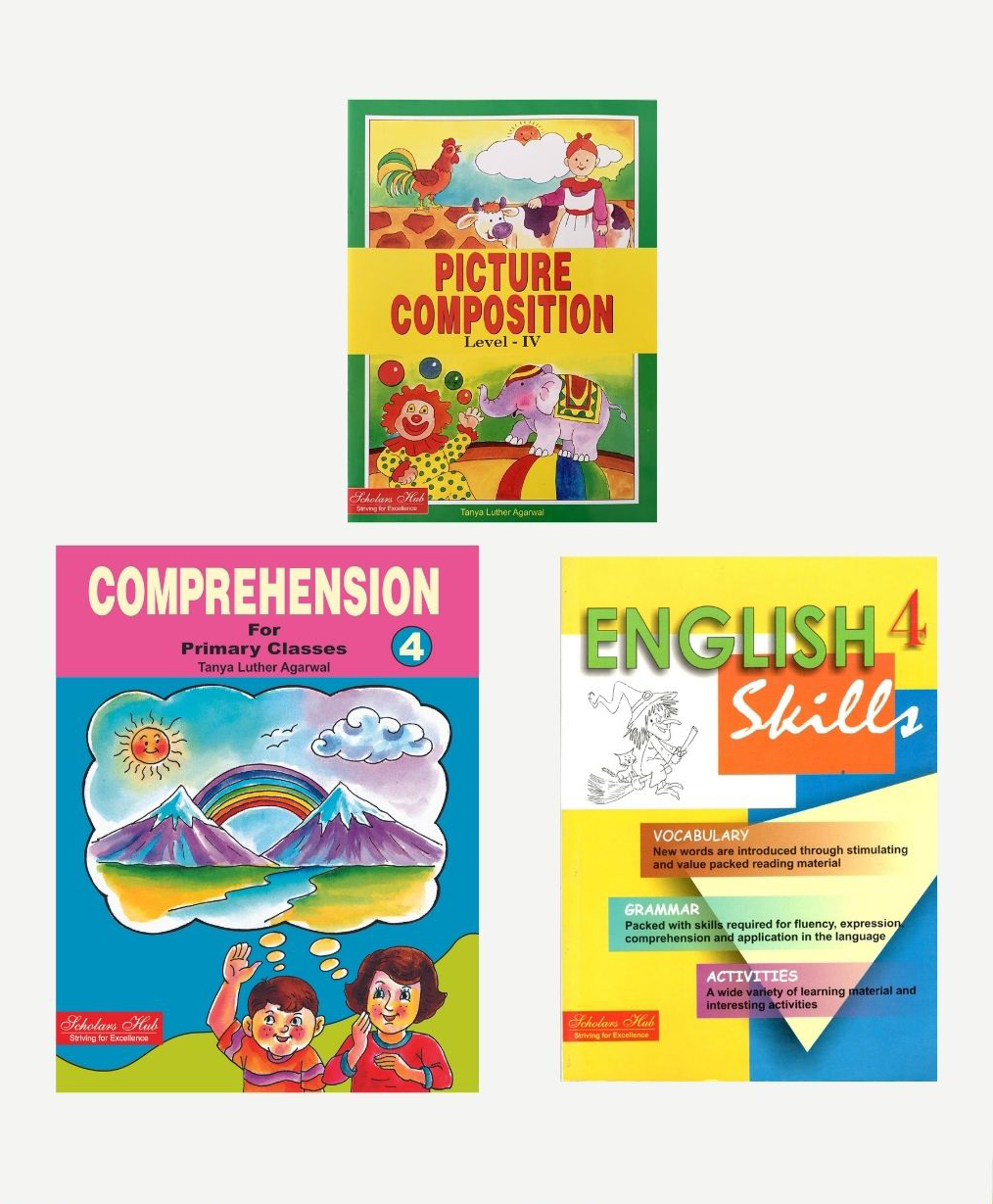 English WorkBook Combo for Class 4 Comprehension Picture Composition & English Skills Vocabulary Grammar Set of 3 Books With Answer Key - English-image-40