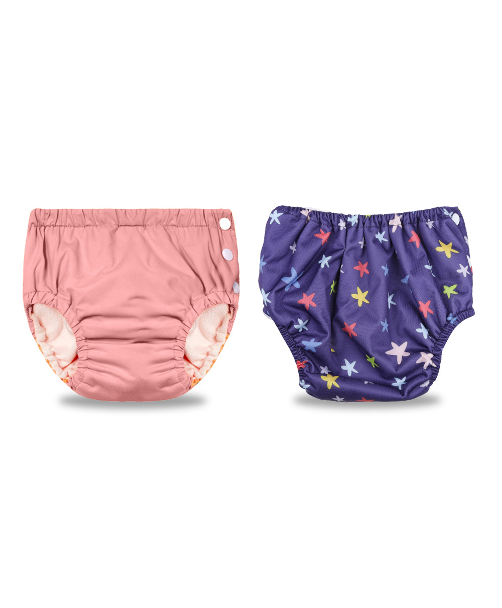 Chinmay Kids Reusable Swimwear Diaper Pool Pants Pack of 2 - Light Pink & Navy Blue