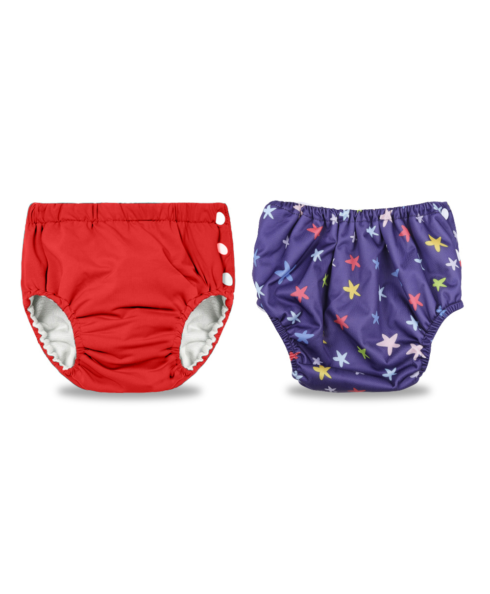 Chinmay Kids Reusable Swimwear Diaper Pool Pants - Red & Blue-image-2