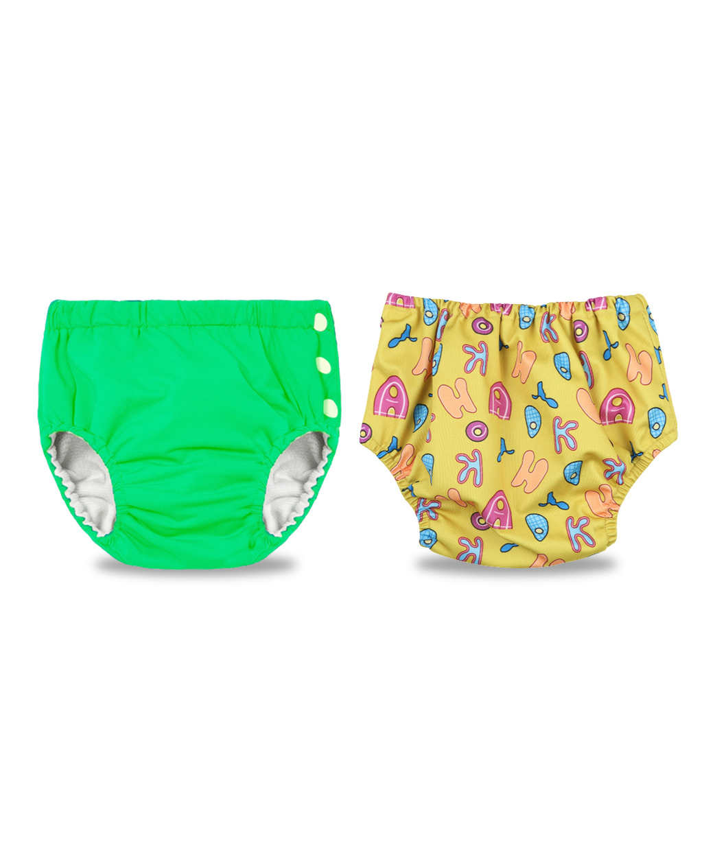 Chinmay Kids Swimming Pants Reusable Swimwear Diaper Pool Pants Pack of 2 - Green & Yellow-image-43