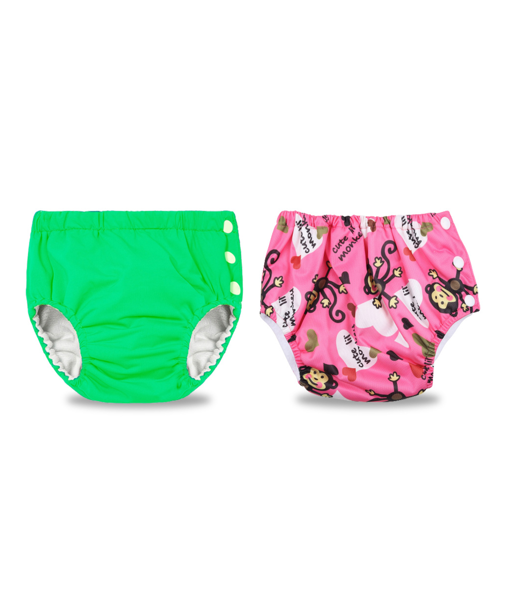 Chinmay Kids Swimming Pants Reusable Swimwear Diaper Pool Pants Pack of 2 - Green & Dark Pink-image-20