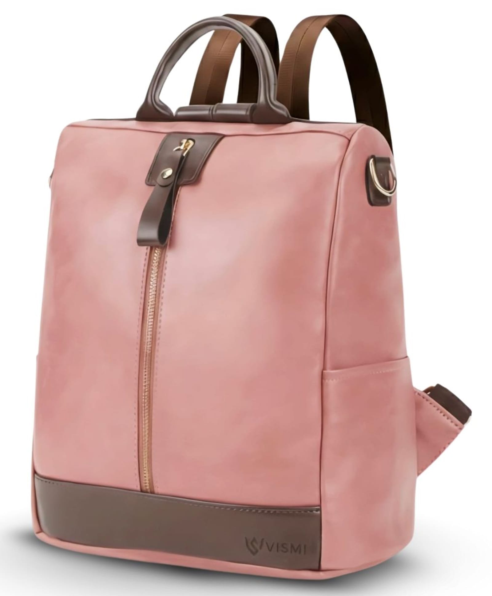VISMIINTREND Vegan Leather Casual Backpack Purse Pink - 11 Inches-image-18