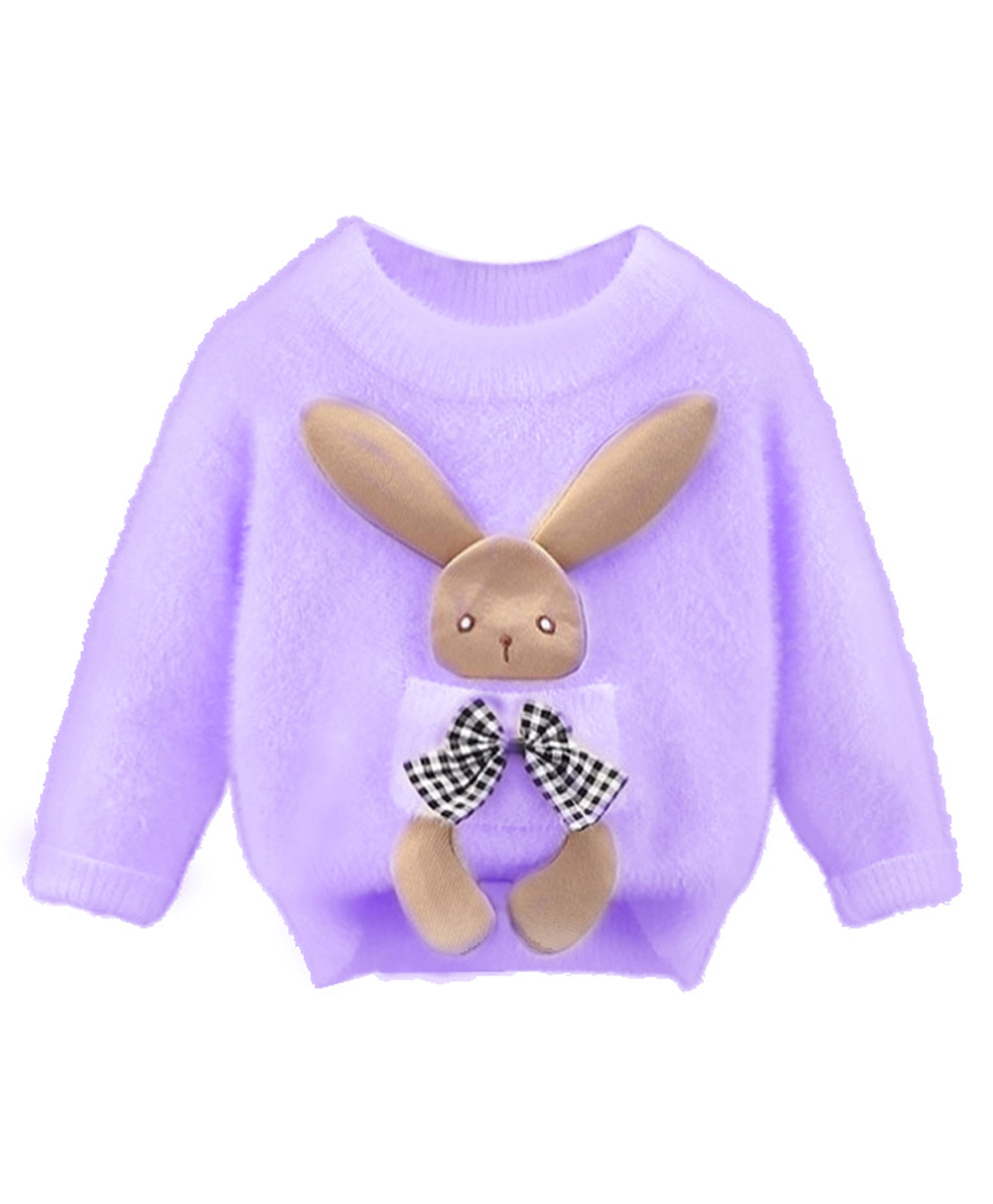 Little Surprise Box Full Sleeves Bunny Applique Sweater - Purple-picture-37