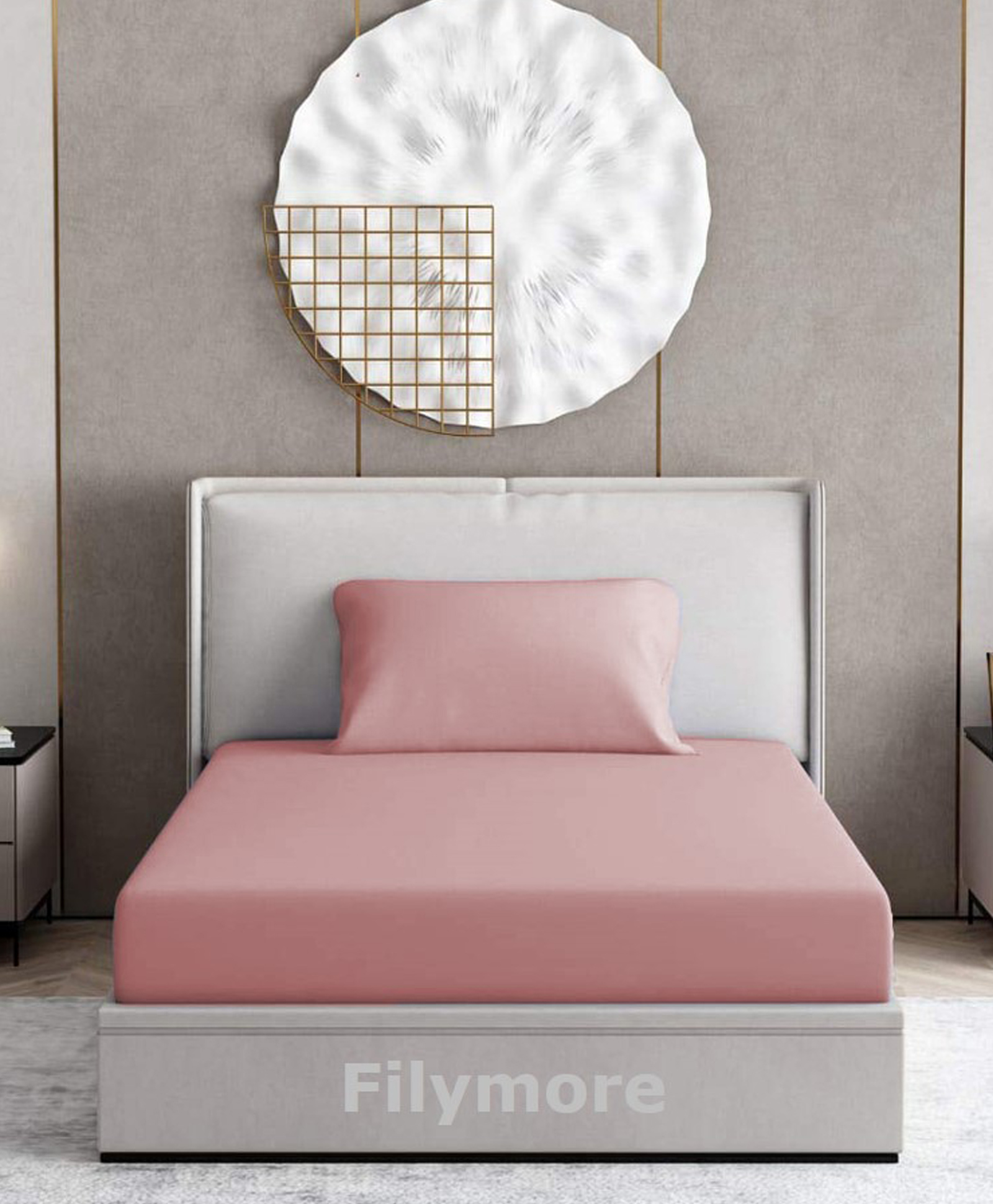 Filymore 240 TC Pure Microfiber Single Bed Bedsheet with 1 Pillow Cover - Light Pink-picture-13