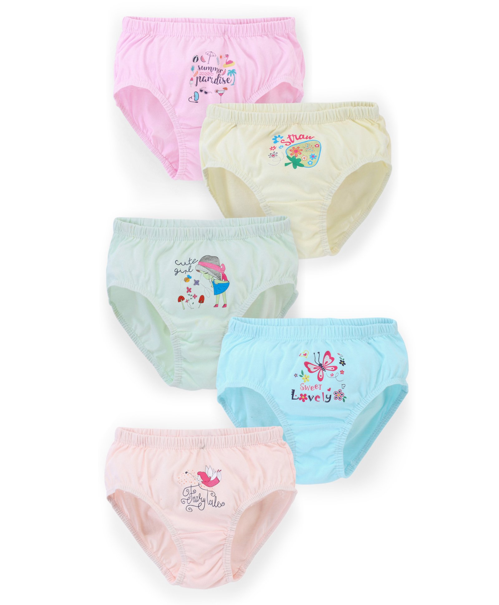 Bodycare Cotton Knit Panties Printed Pack Of 5 - Multicolour-picture-34